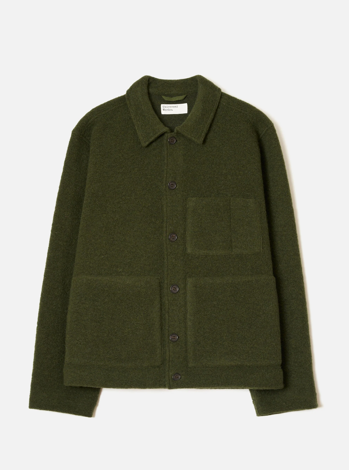 Universal Works - Uniform Jacket in Olive Wool Fleece