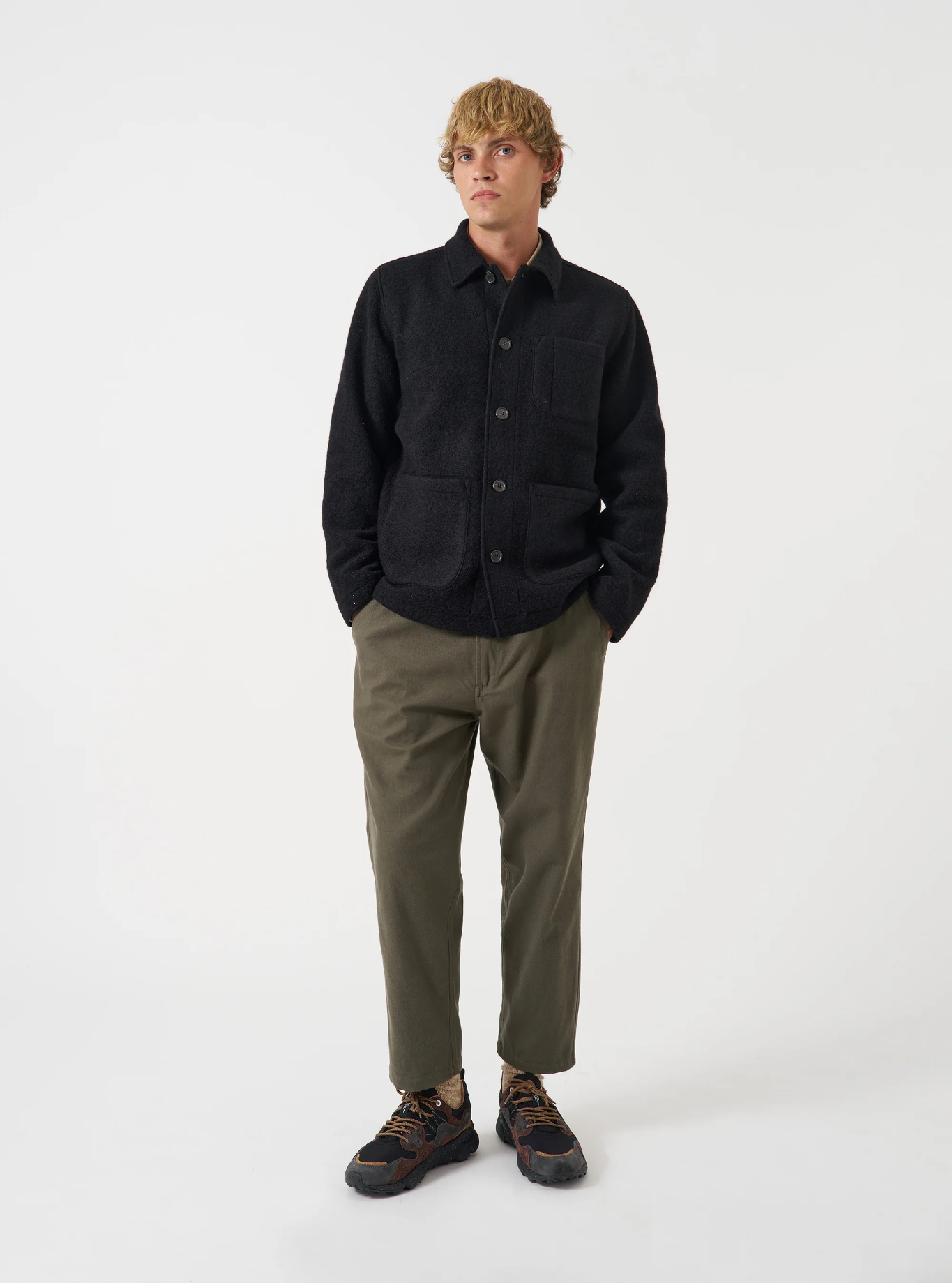 Universal Works - Hi Water Trouser in Olive Brushed Moleskin