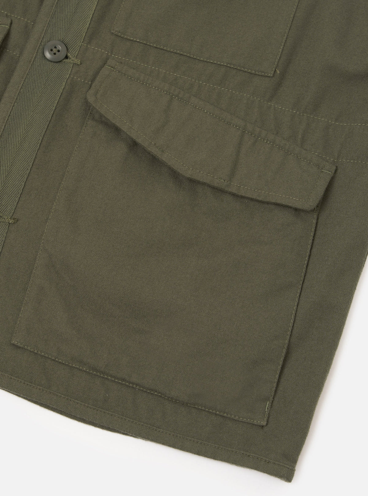 Universal Works - 4 Pocket Gilet in Olive Brushed Moleskin