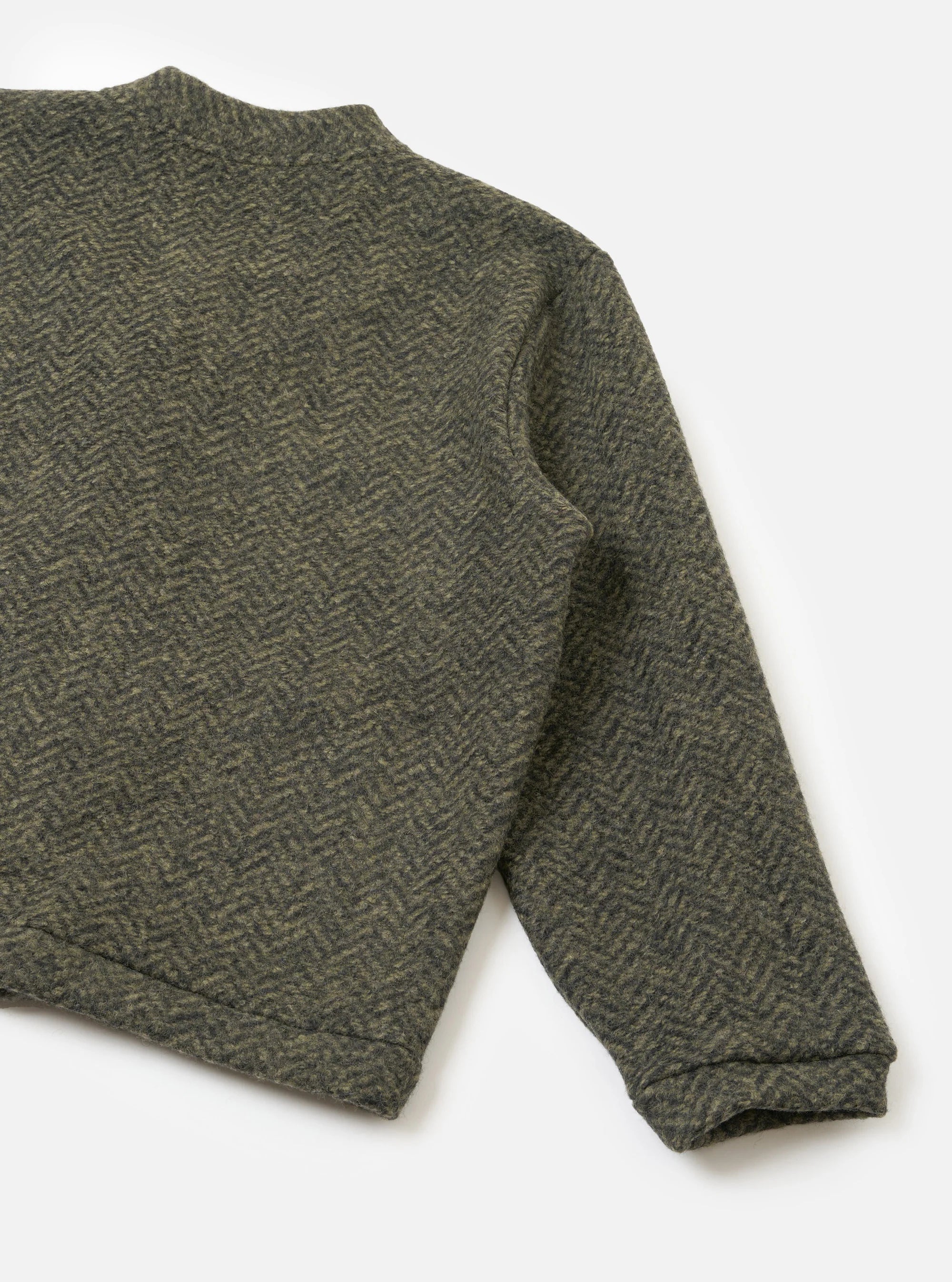Universal Works - Advance Cardigan in Olive Raven Fleece