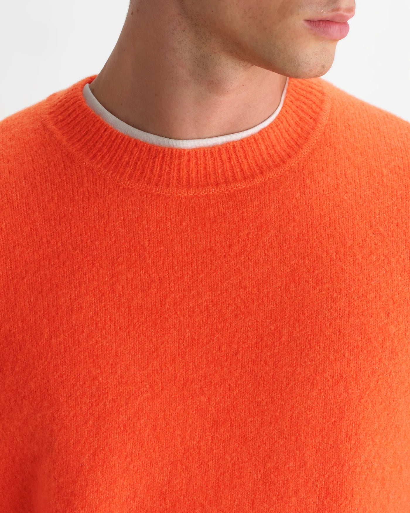 Wax London - Wilde Crewneck in Orange Fluffy Wool