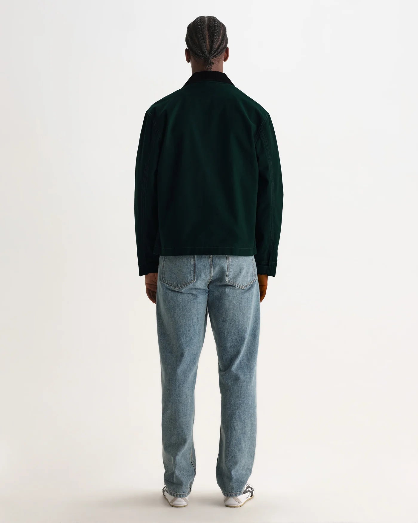 Wax London - Mason Peached Canvas Work Jacket in Dark Green