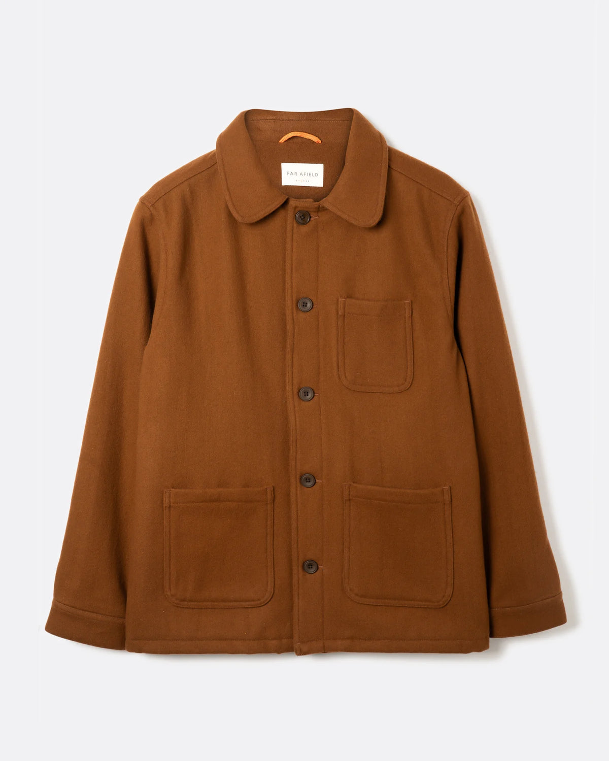 Far Afield - Station Jacket in Brown Melton Wool