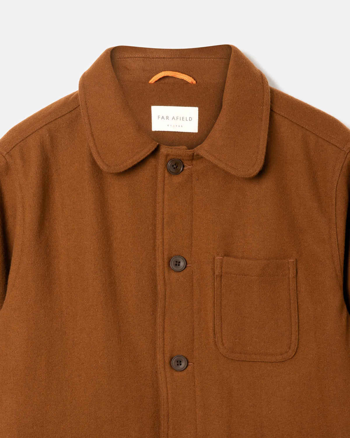 Far Afield - Station Jacket in Brown Melton Wool