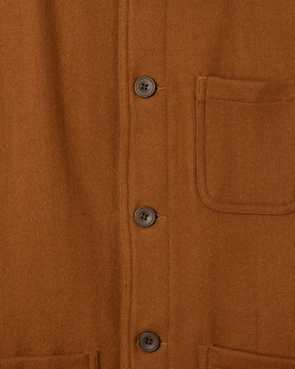 Far Afield - Station Jacket in Brown Melton Wool