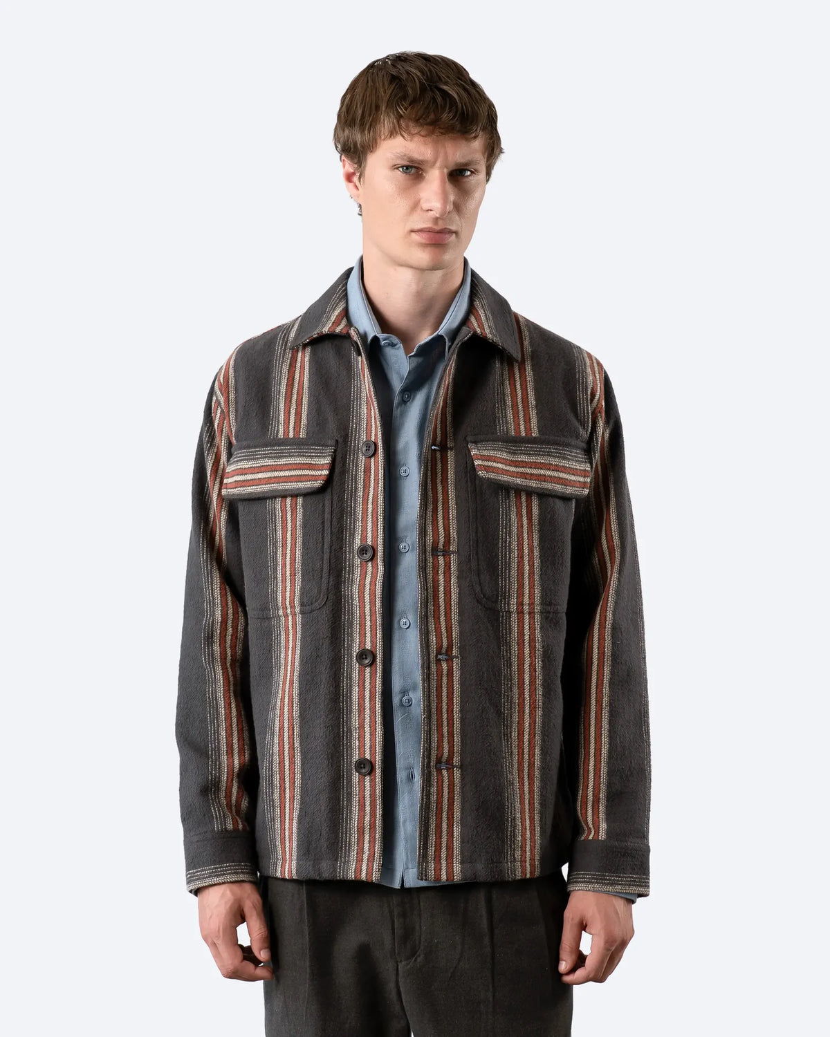 Far Afield - Normsk Jacket in Grey Yara Stripe