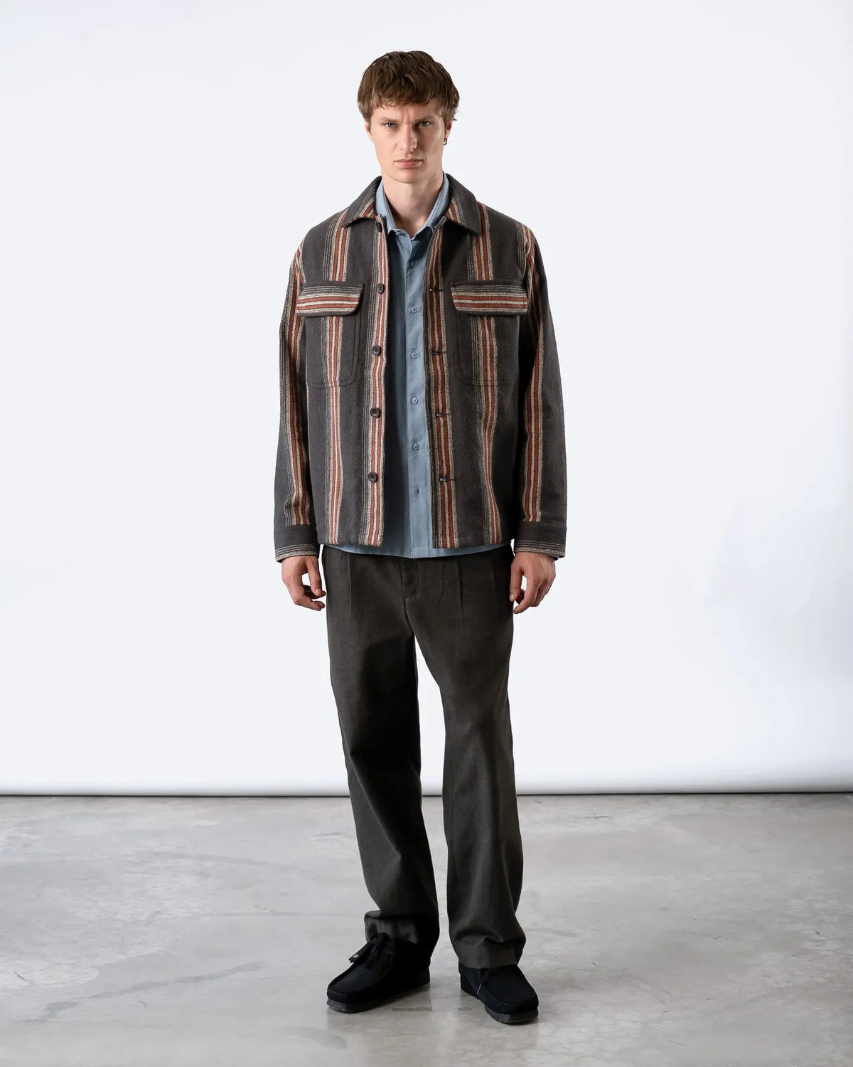 Far Afield - Normsk Jacket in Grey Yara Stripe