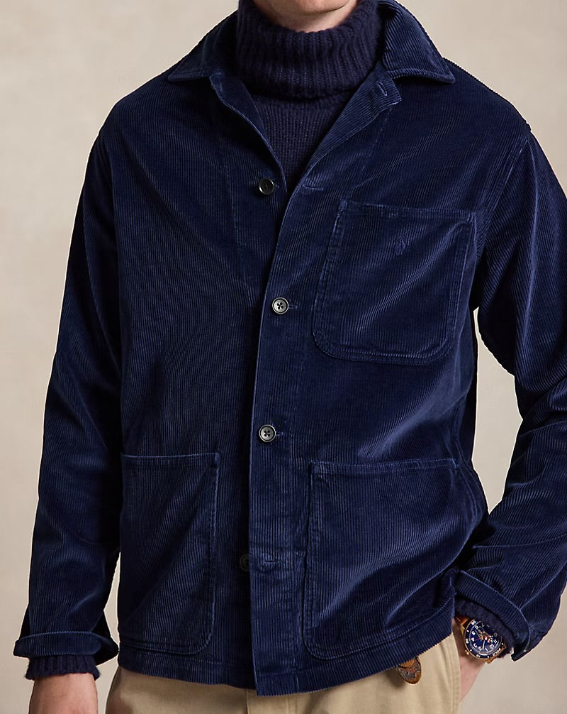 Polo Ralph Lauren - Corduroy Utility Overshirt in Newport Navy