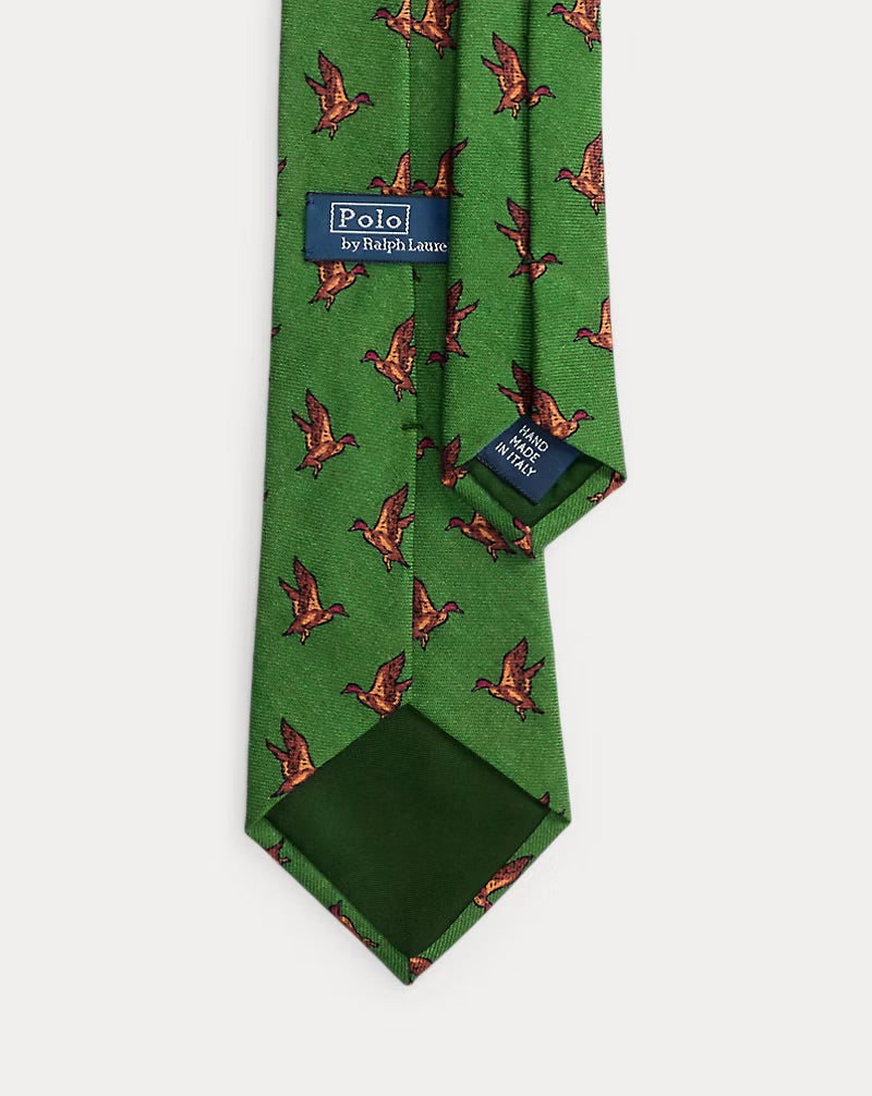 Polo Ralph Lauren - Duck-Print Wool Challis Tie in Green