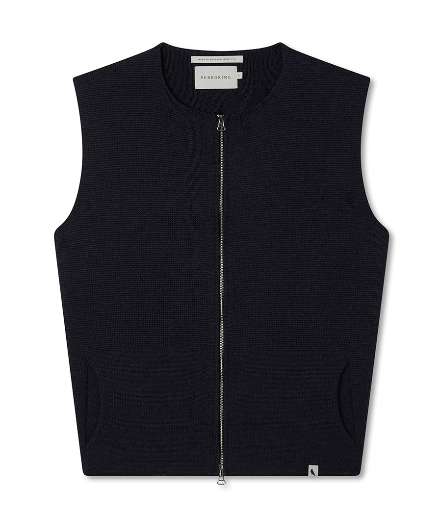 Peregrine - Marina Gilet in Navy Merino