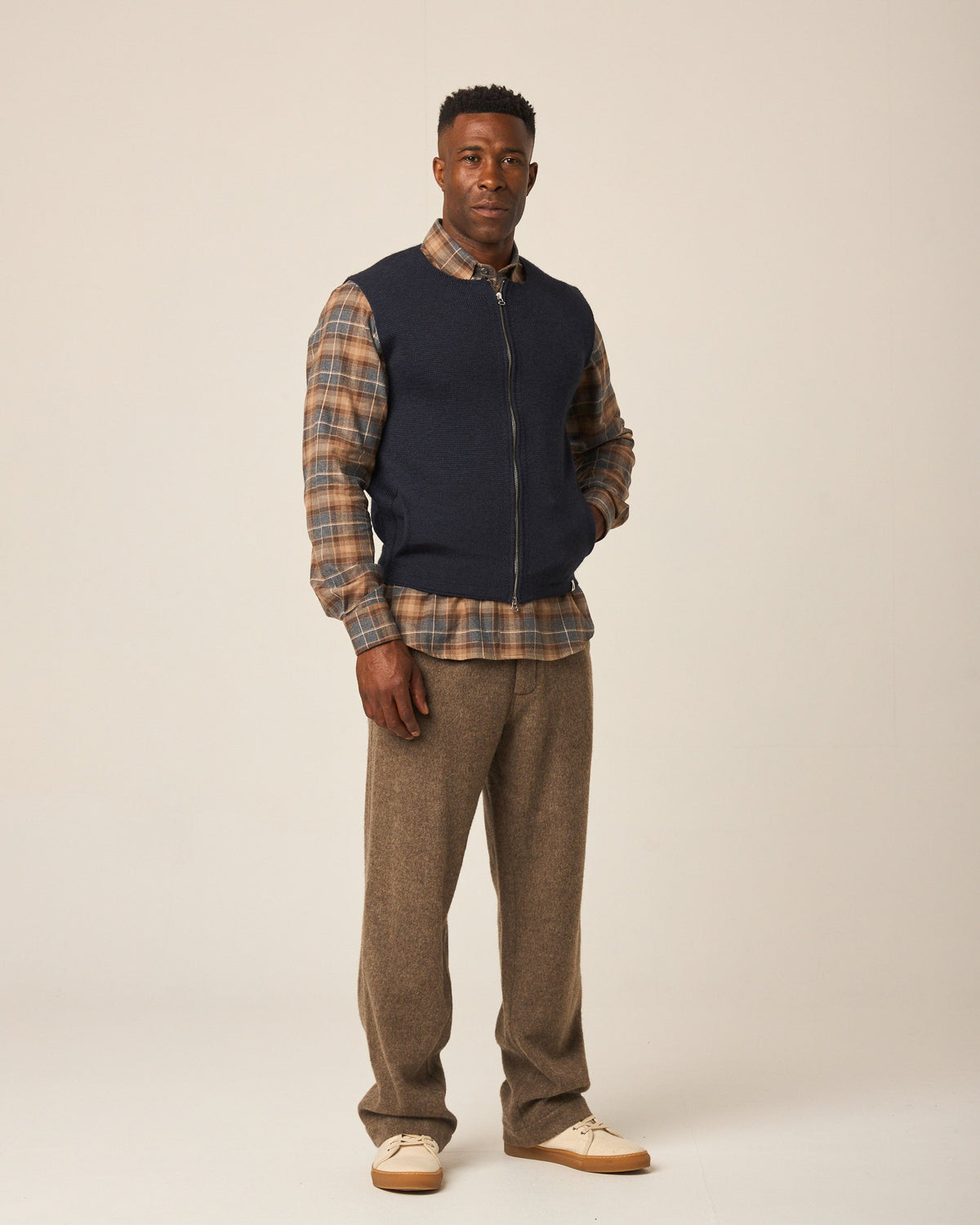 Peregrine - Marina Gilet in Navy Merino