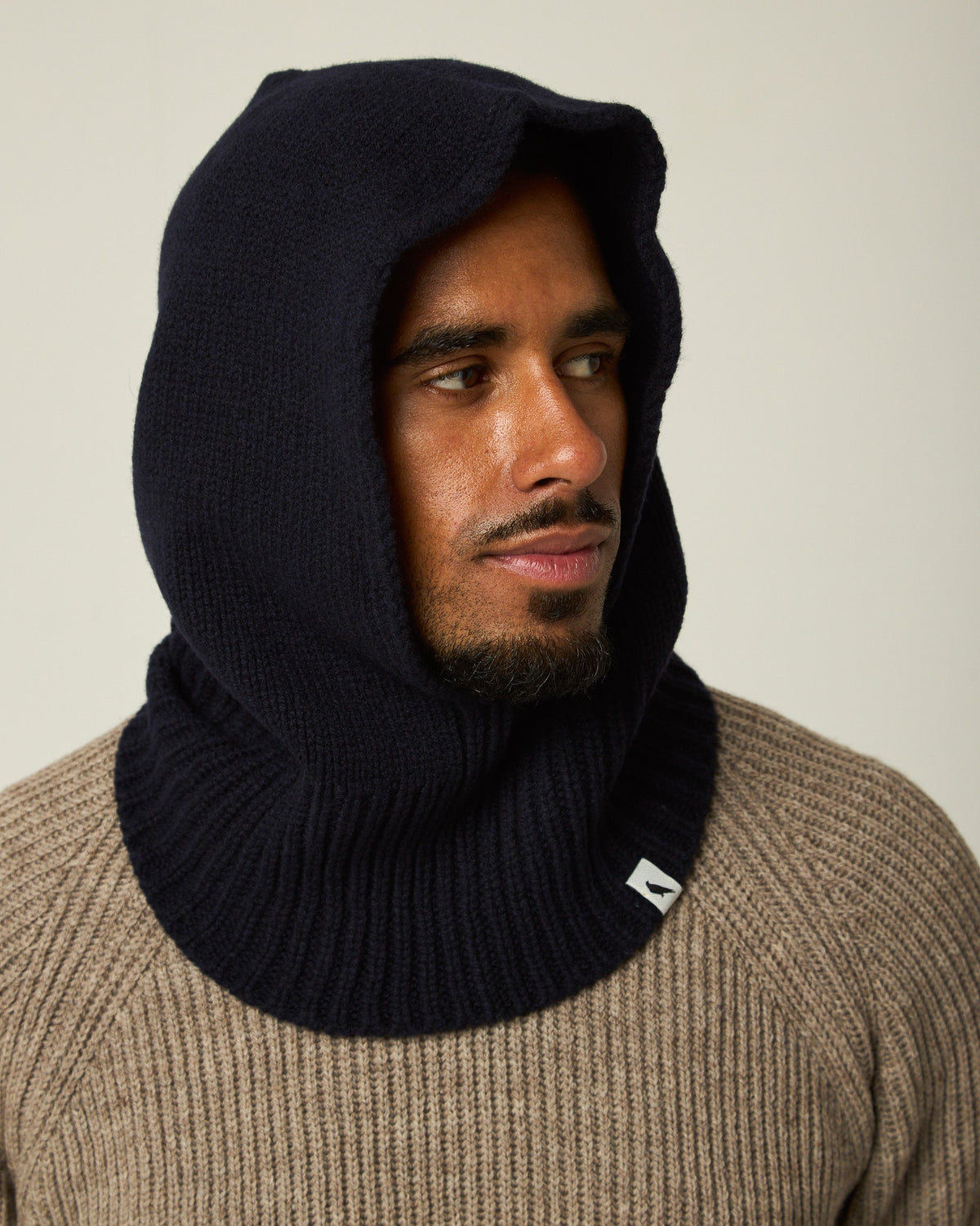 Peregrine - Avening Knitted Hood in Navy