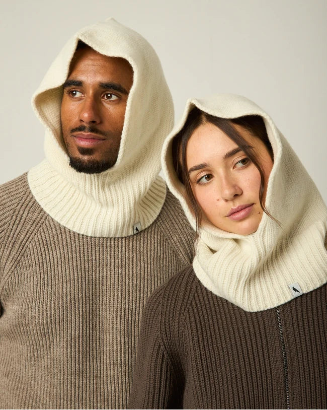 Peregrine - Avening Knitted Hood in Ecru