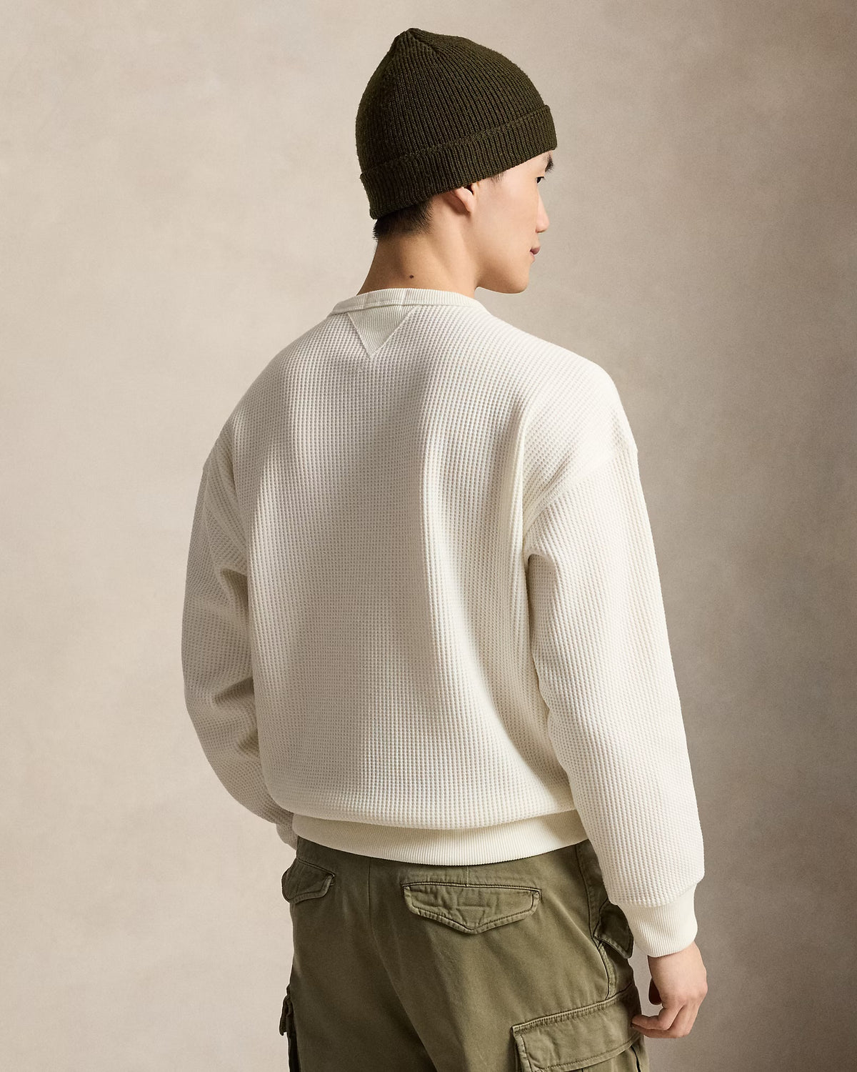 Polo Ralph Lauren - Relaxed Fit Waffle-Knit Sweatshirt in Cream