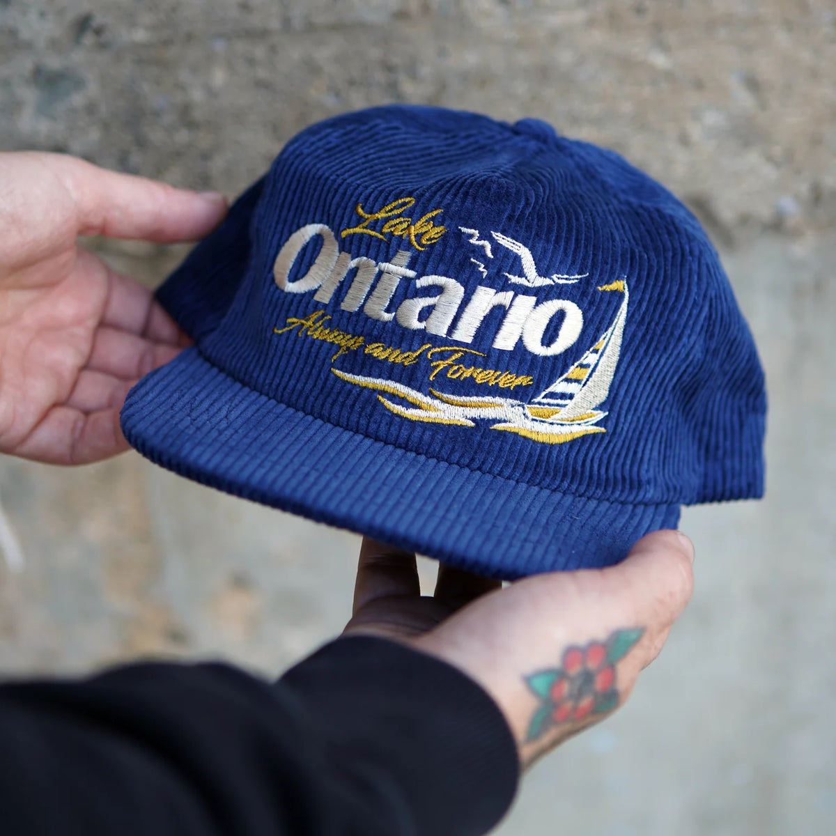 Lake Ontario Corduroy Hat in Navy Blue