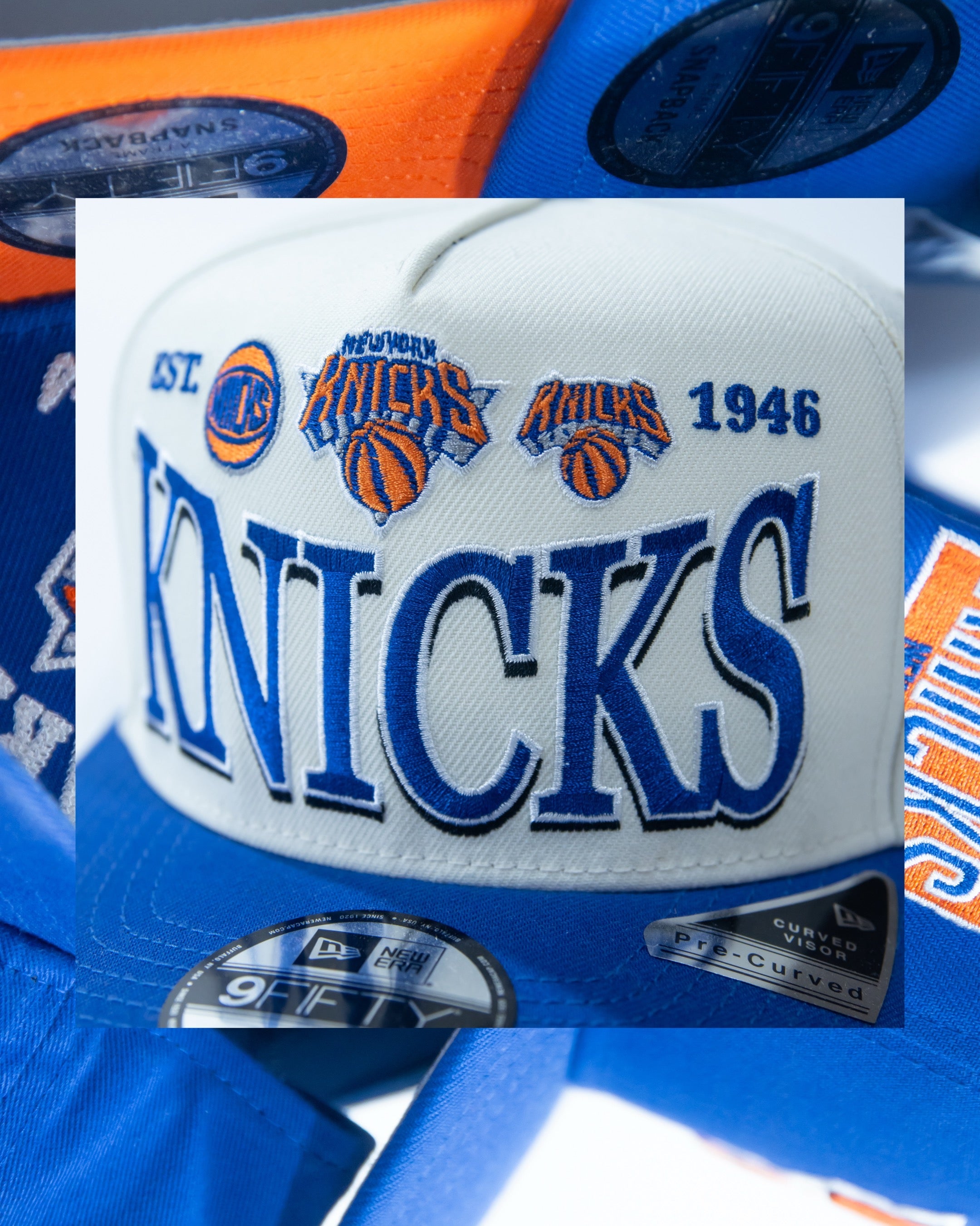 New Era - New York Knicks 9FIFTY Hat Cream/Blue