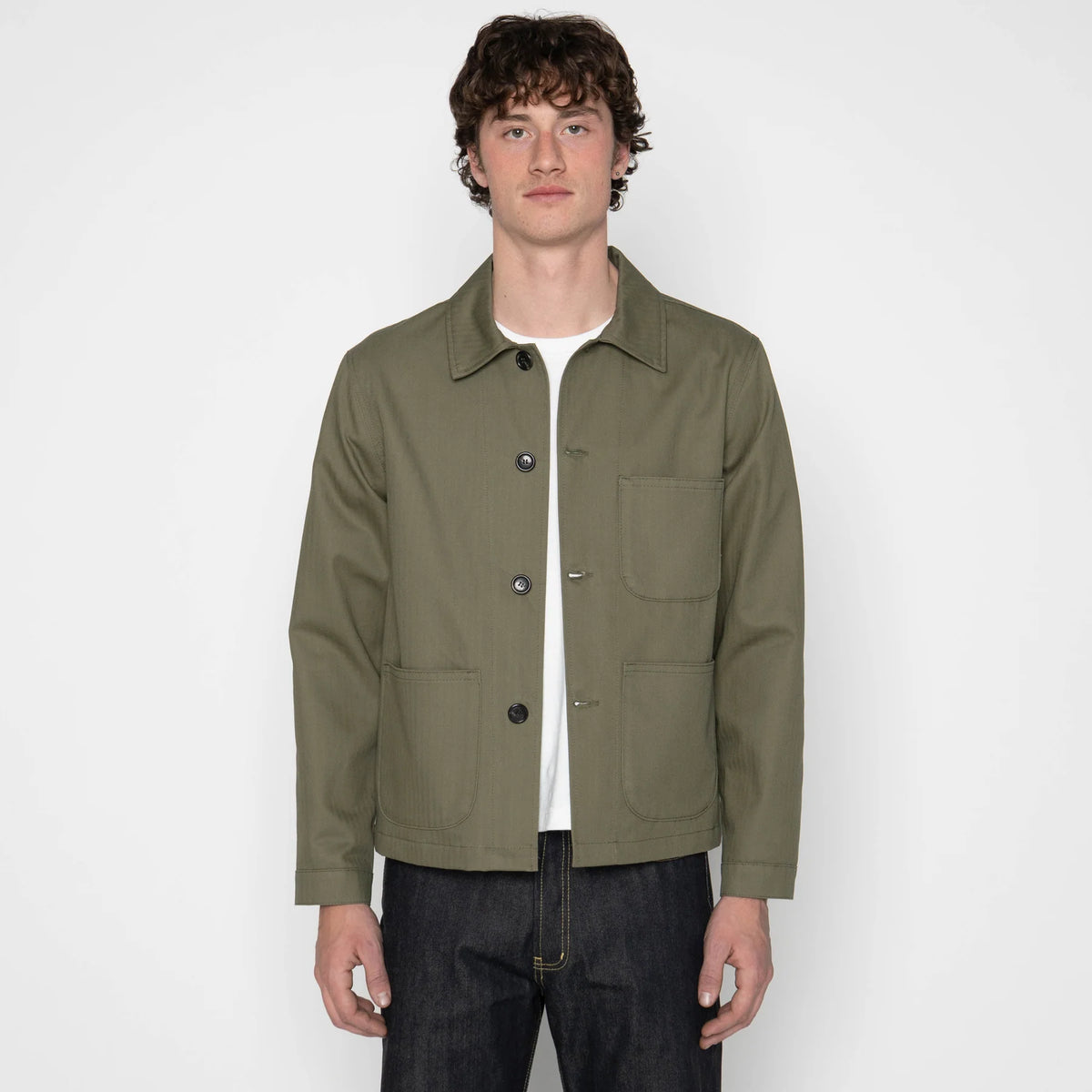 Naked & Famous Denim - Utility Jacket in 1940s Military Organic Herringbone