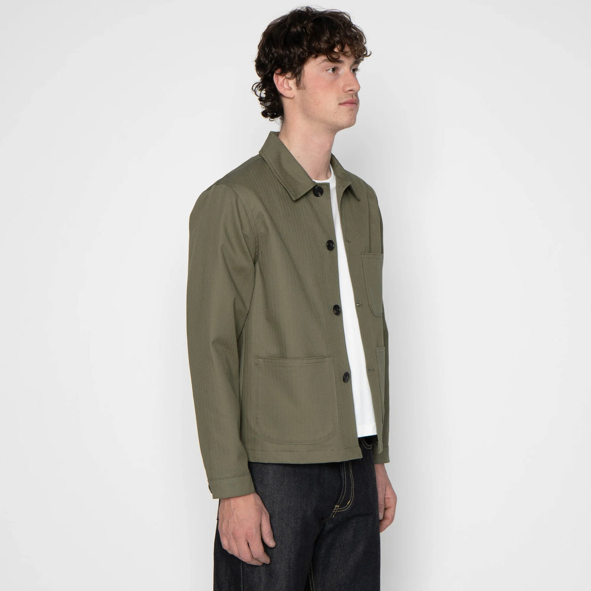Naked & Famous Denim - Utility Jacket in 1940s Military Organic Herringbone