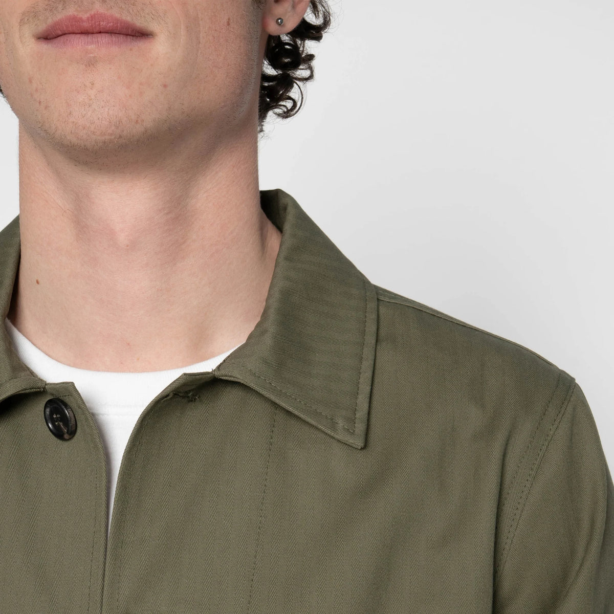 Naked & Famous Denim - Utility Jacket in 1940s Military Organic Herringbone
