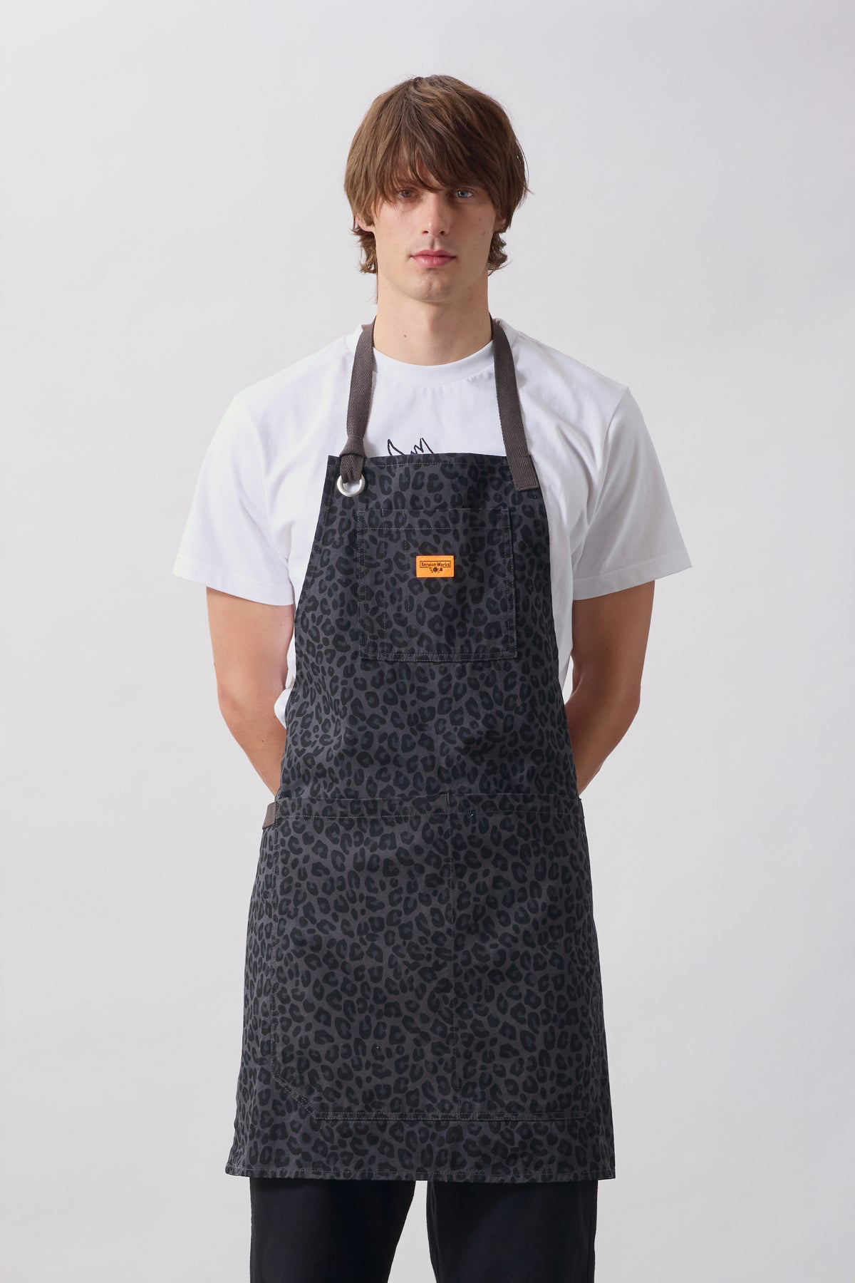 Service Works - Patterned Apron in Black Leopard