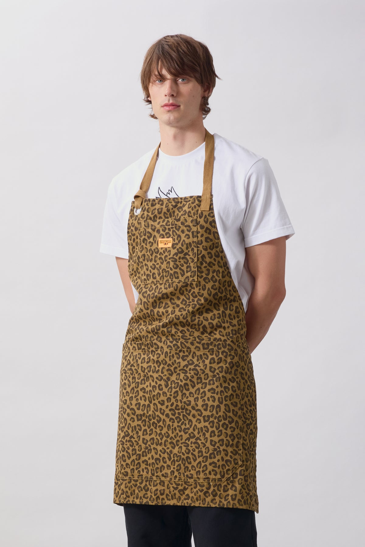Service Works - Patterned Apron in Brown Leopard
