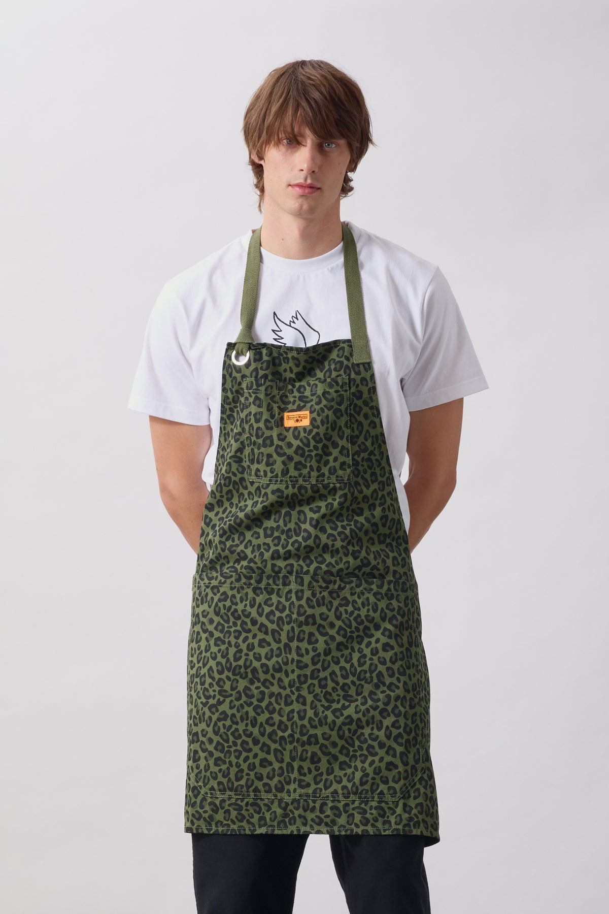 Service Works - Patterned Apron in Green Leopard