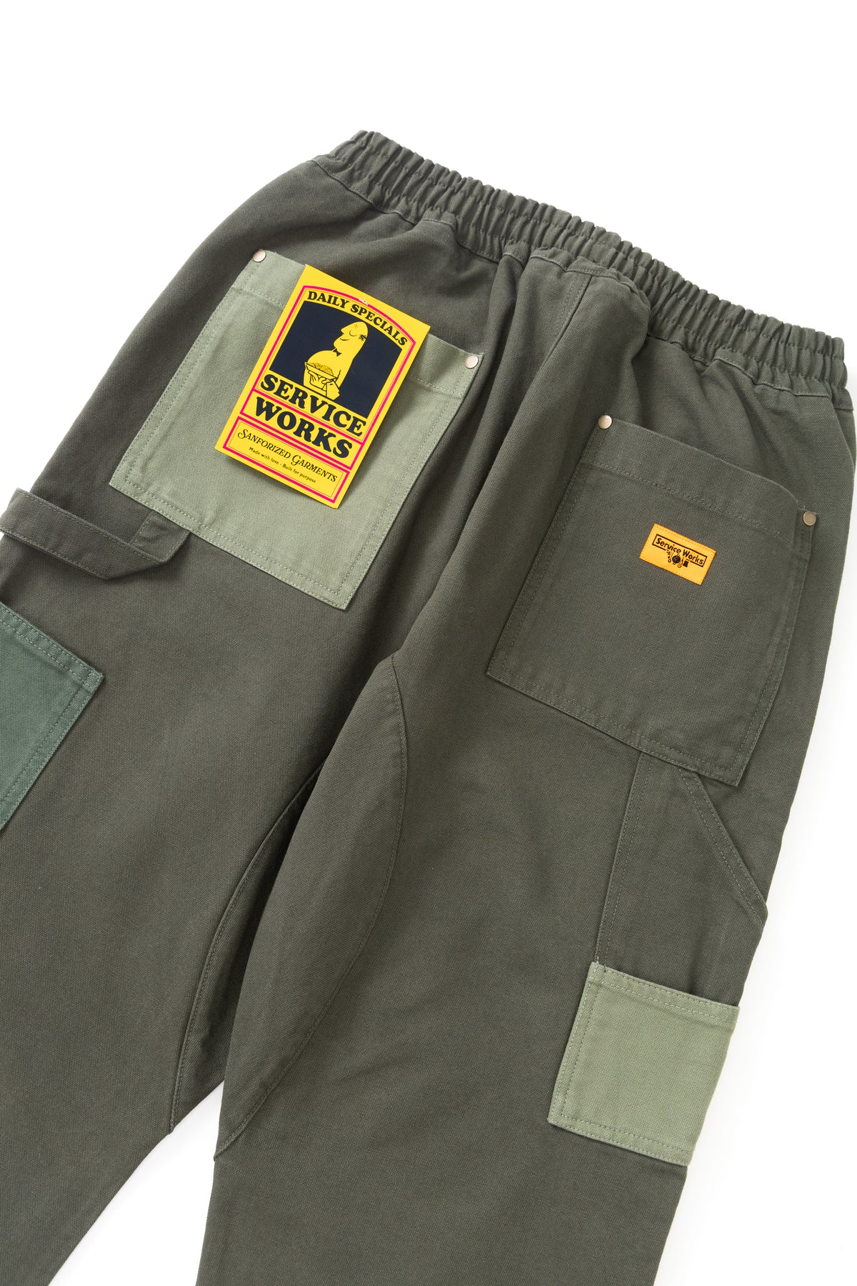 Service Works - Patchwork Utility Chef Pants in Green