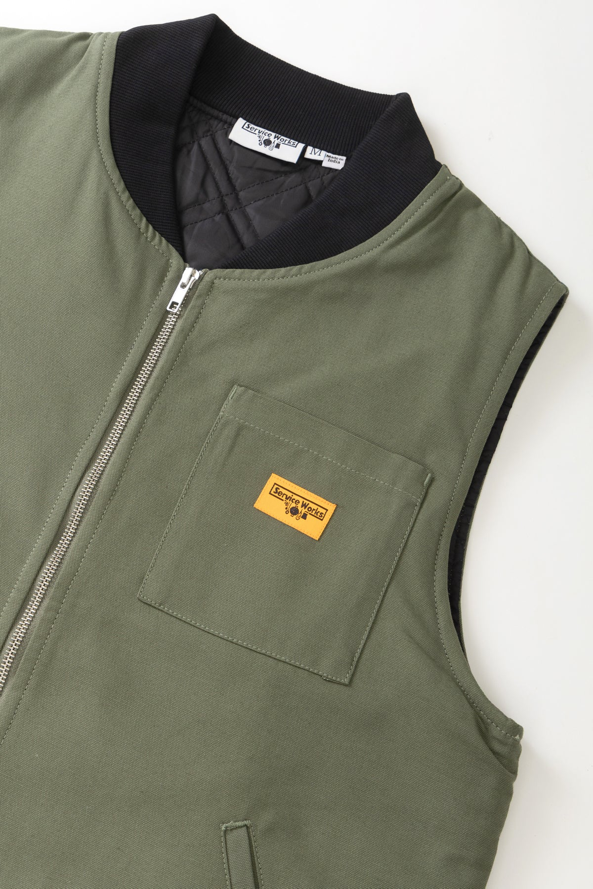 Service Works - Padded Work Vest Jacket in Olive
