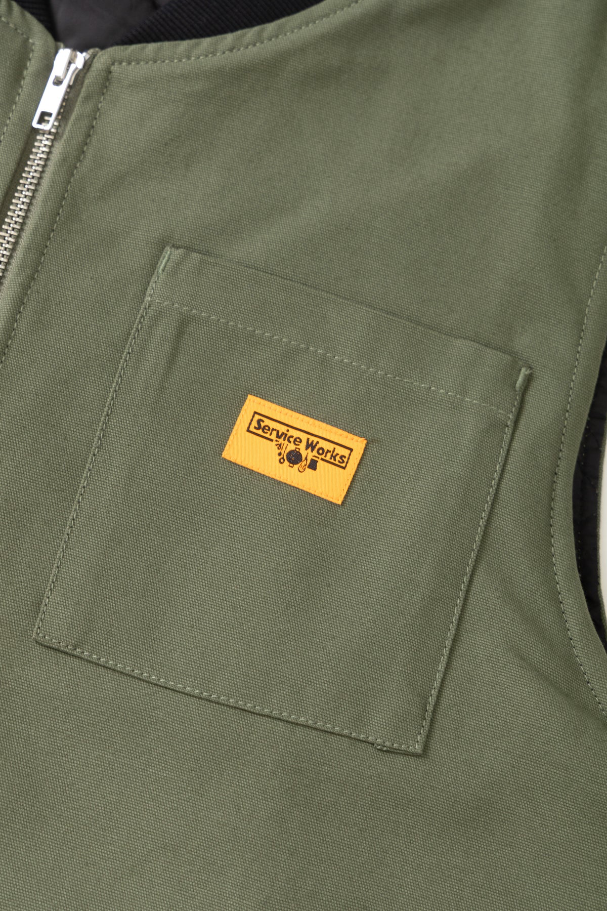 Service Works - Padded Work Vest Jacket in Olive