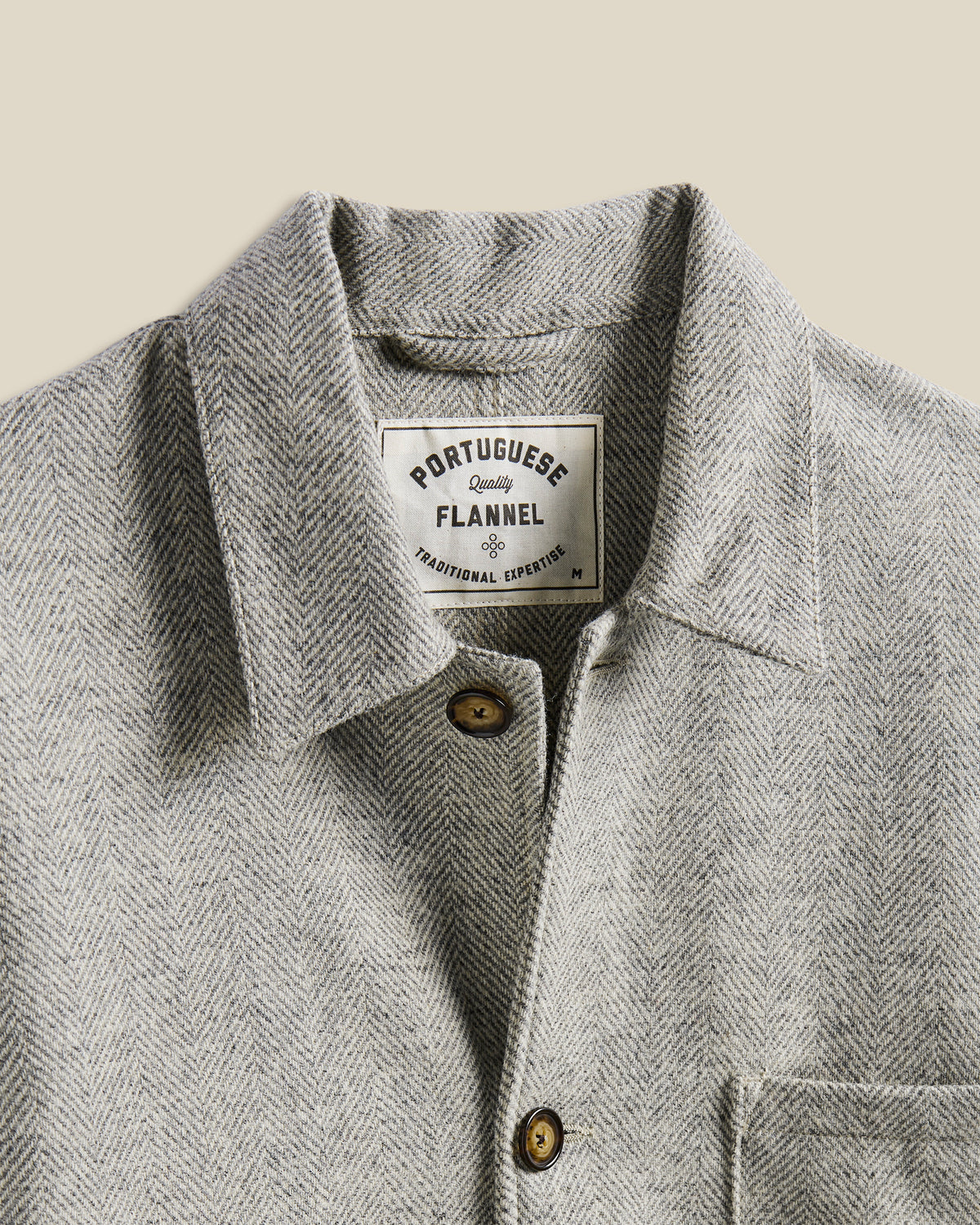 Portuguese Flannel - Labura Jacket in Grey Herringbone Wool