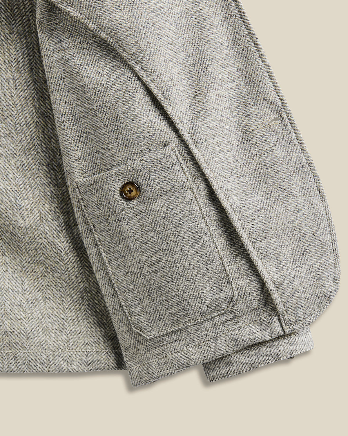 Portuguese Flannel - Labura Jacket in Grey Herringbone Wool