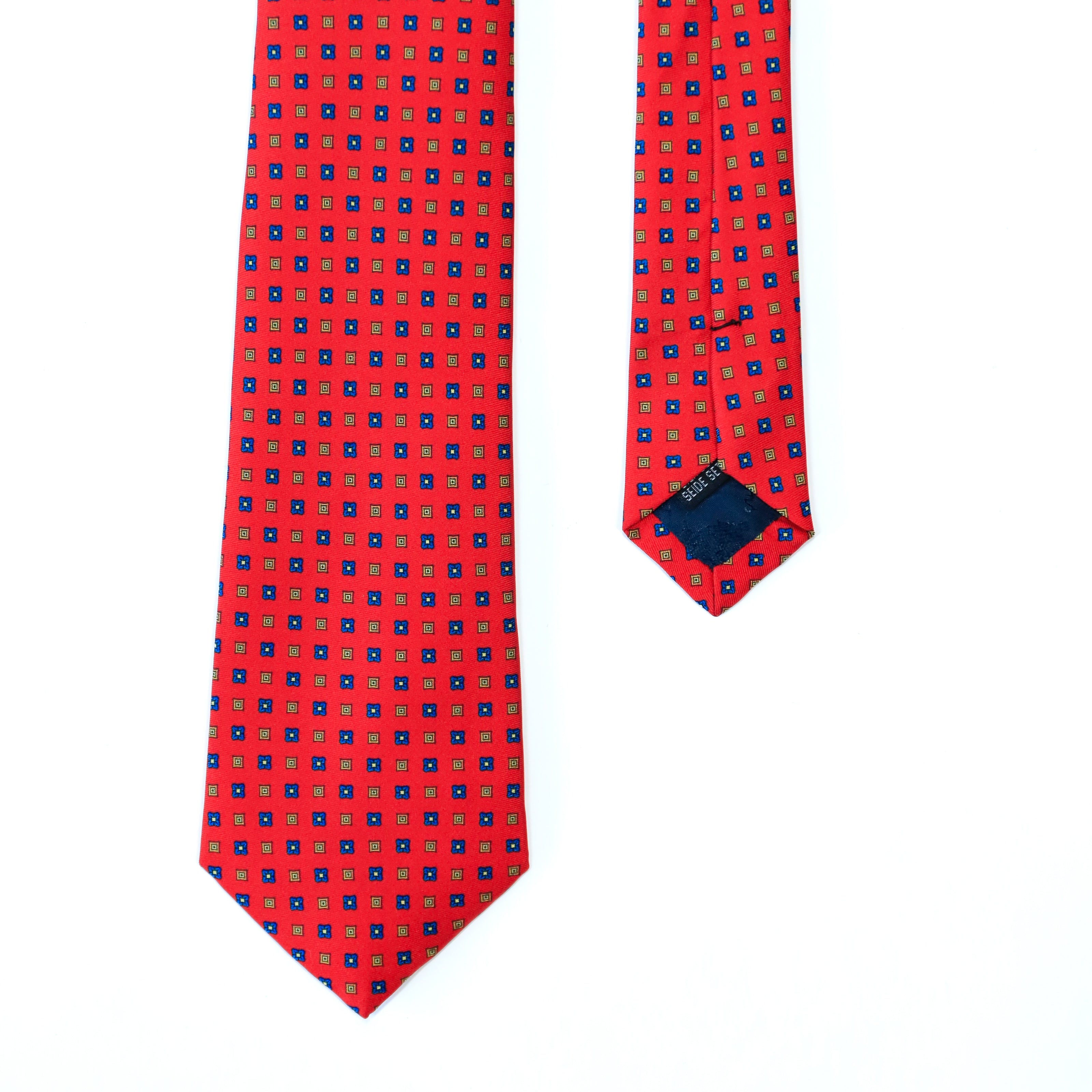 Atkinsons - Silk Twill Tie: Scarlet Squares