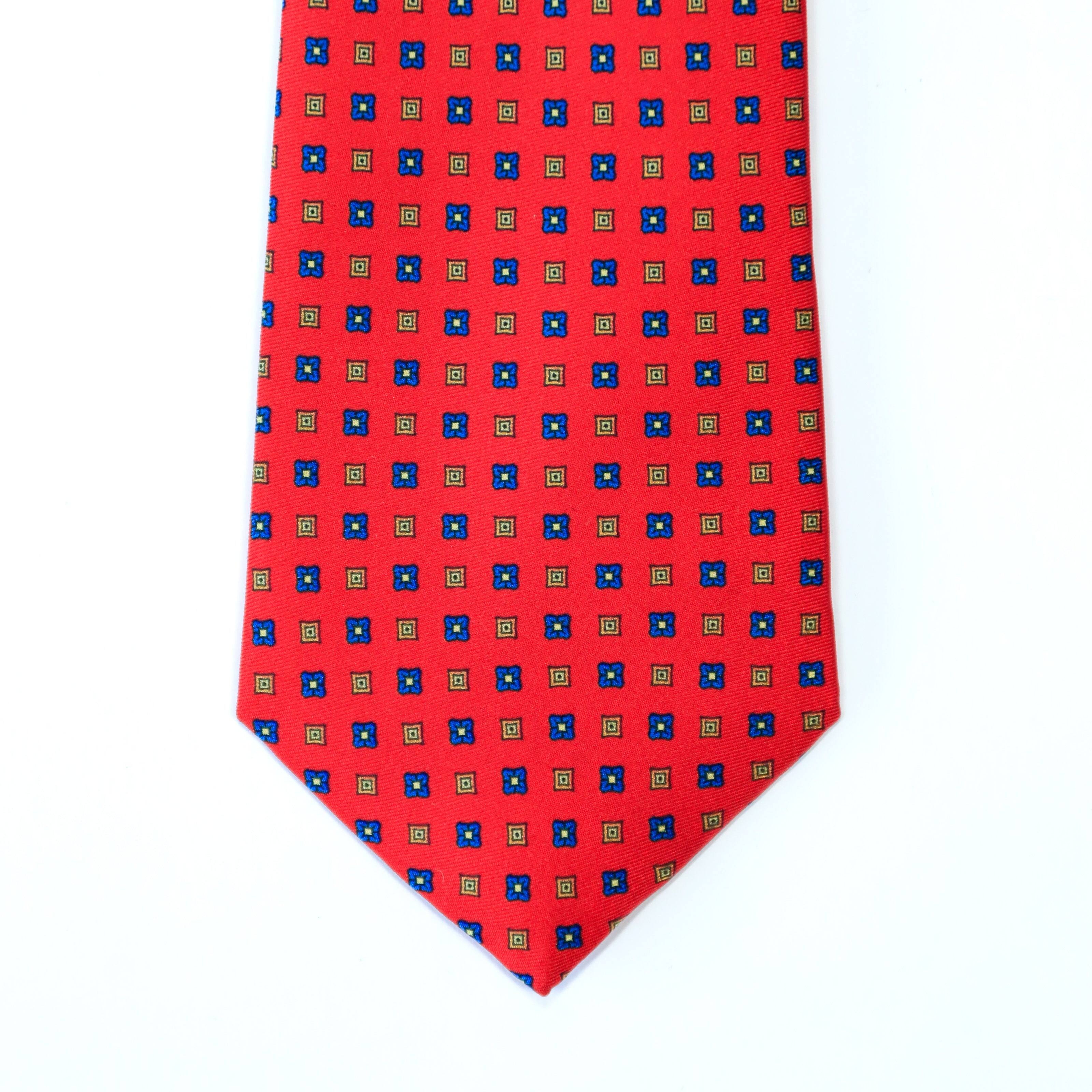 Atkinsons - Silk Twill Tie: Scarlet Squares