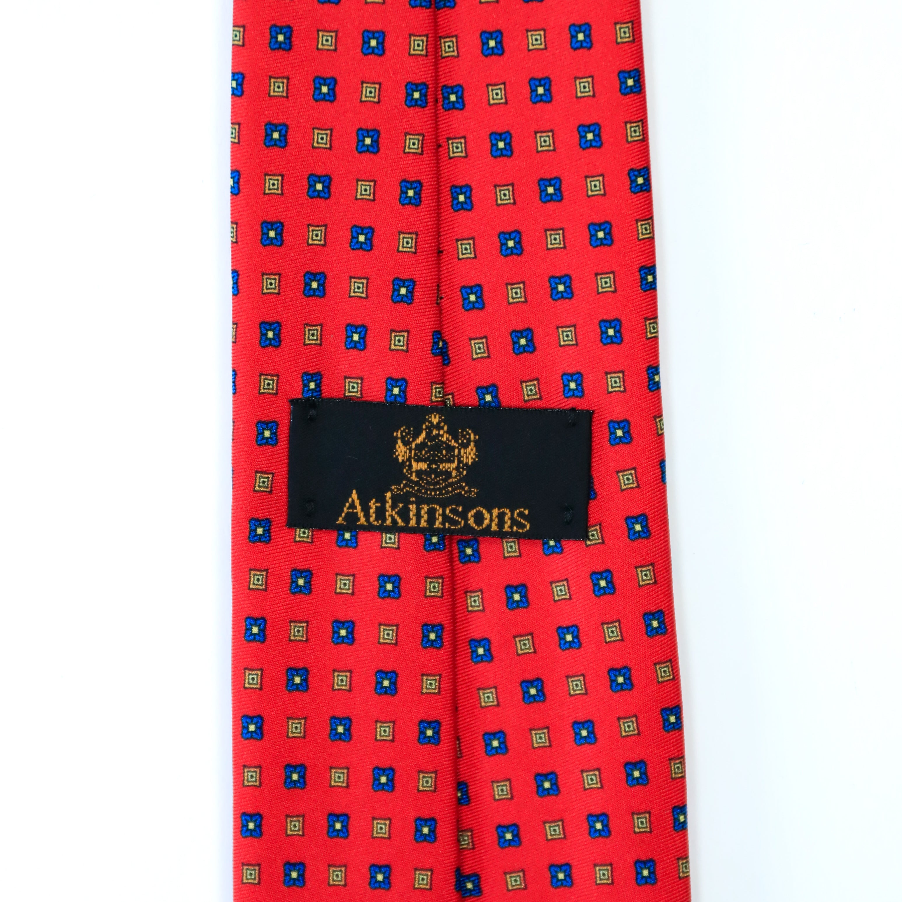 Atkinsons - Silk Twill Tie: Scarlet Squares