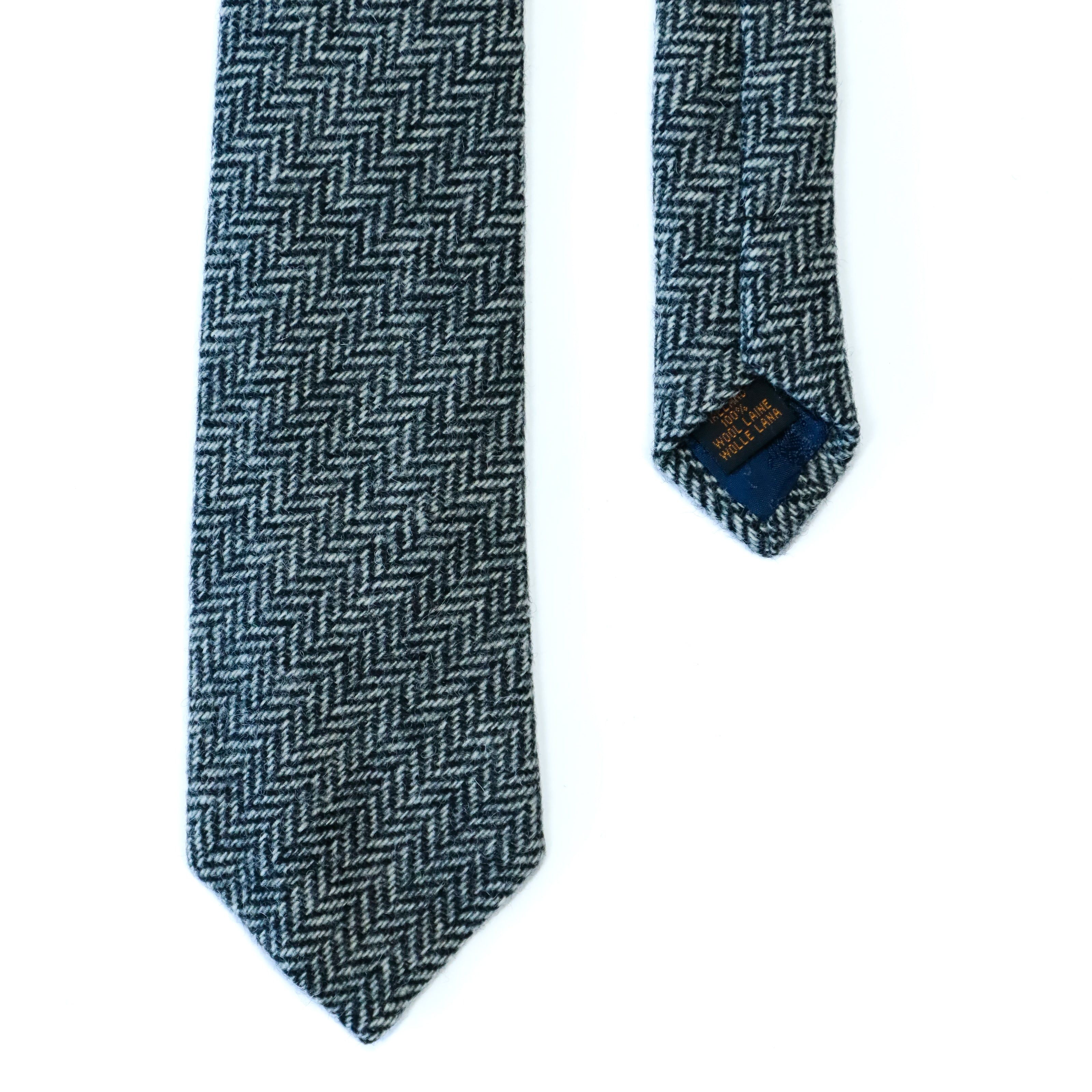 Atkinsons - Wool Herringbone Tie: Black and White
