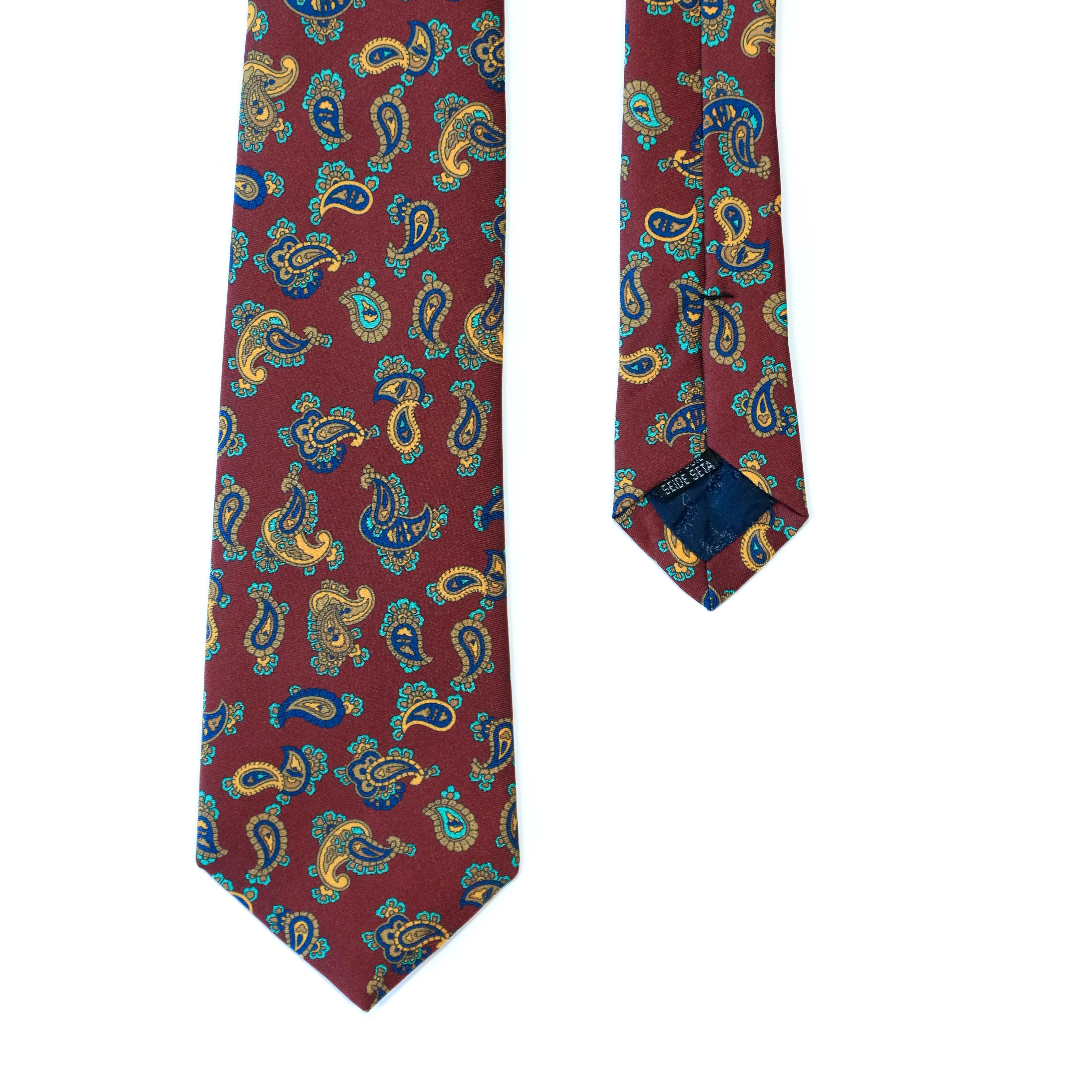 Atkinsons - Silk Twill Tie: Wine Paisley