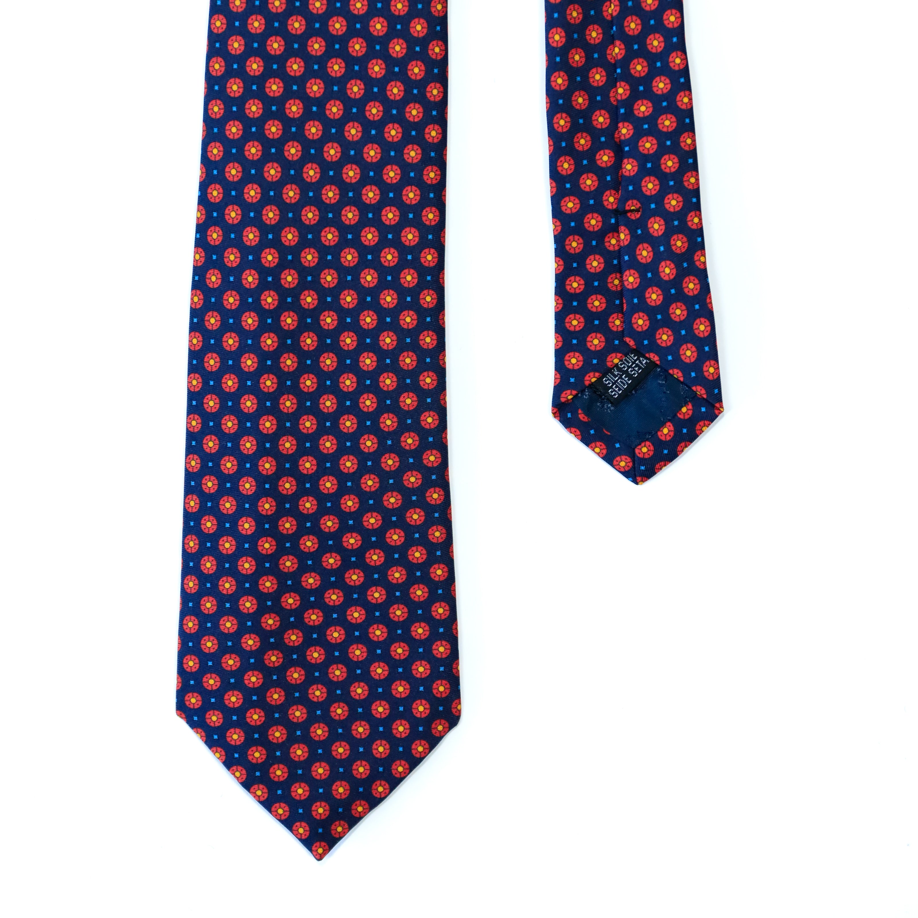 Atkinsons - Silk Twill Tie: Navy and Red Floral