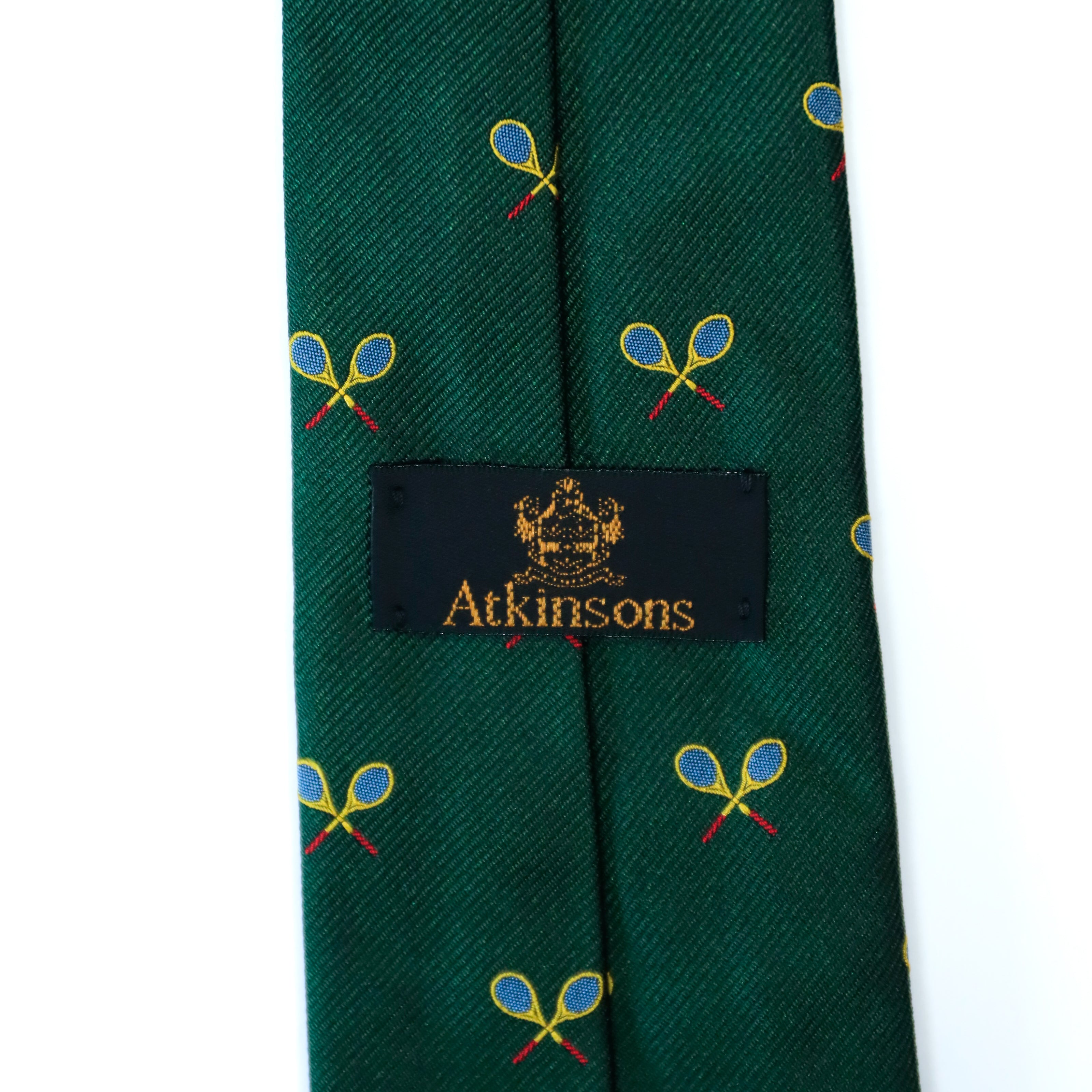 Atkinsons - Silk Faille Tie: Tennis Racket in Forest Green