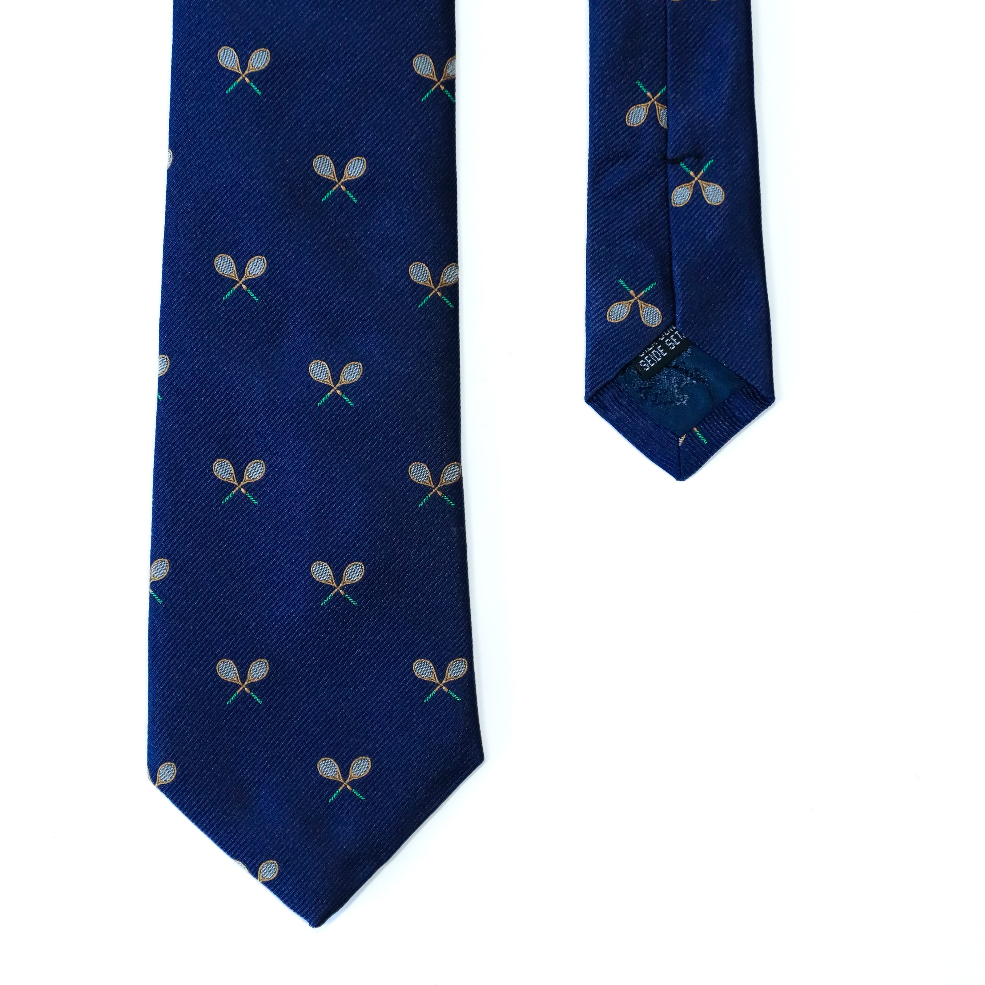 Atkinsons - Silk Faille Tie: Tennis Racket in Navy