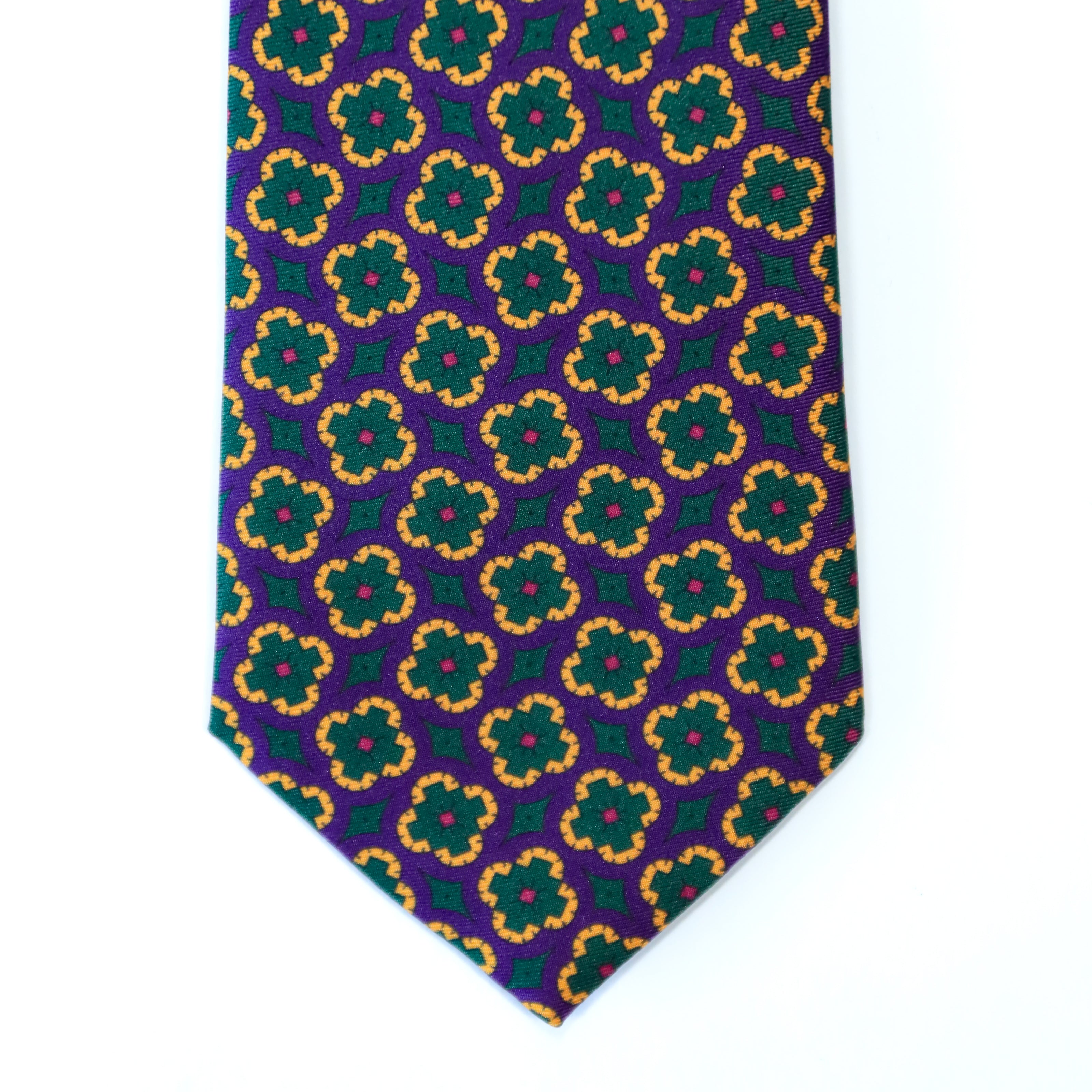 Atkinsons - Silk Twill Tie: Purple Floral