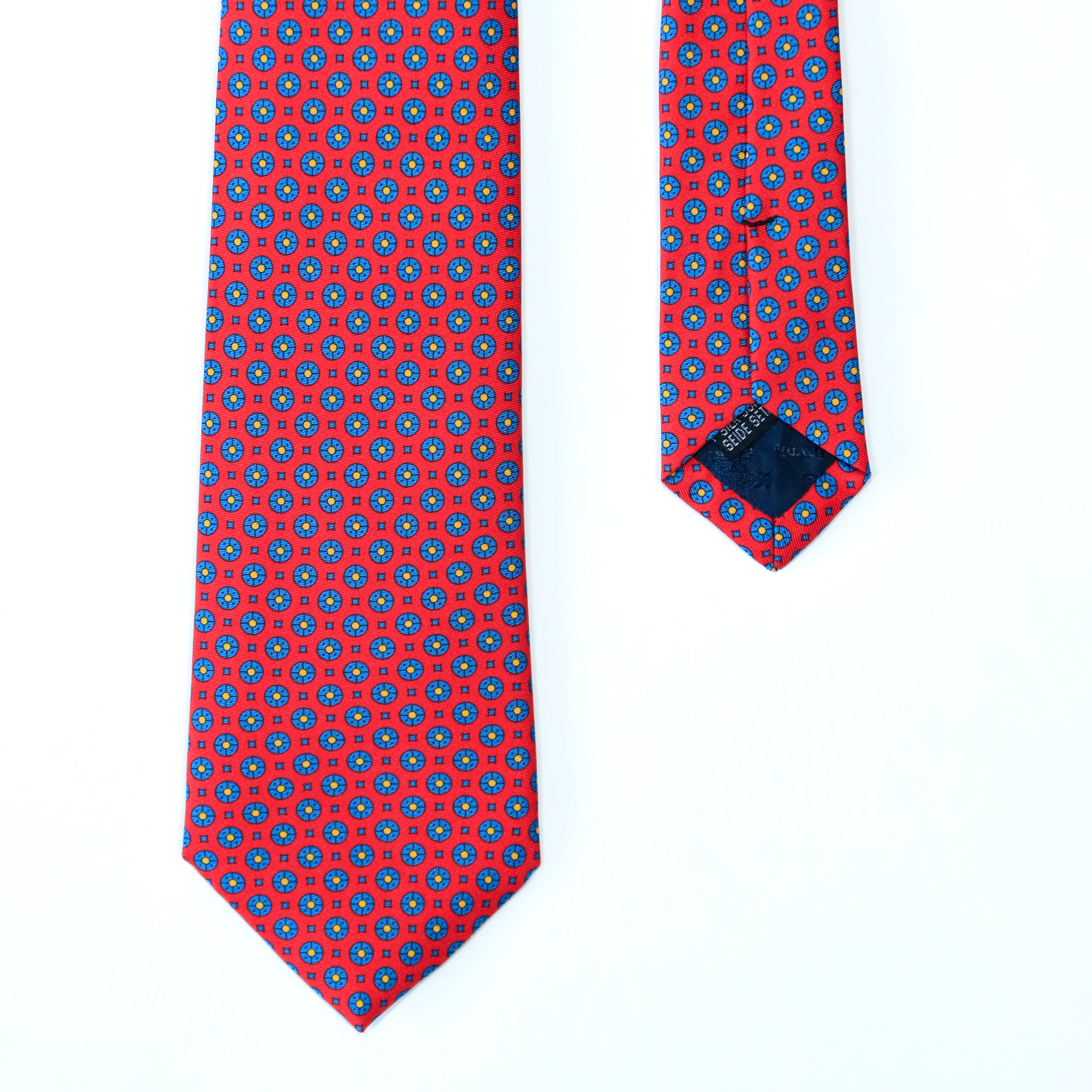 Atkinsons - Silk Twill Tie: Red and Blue Floral