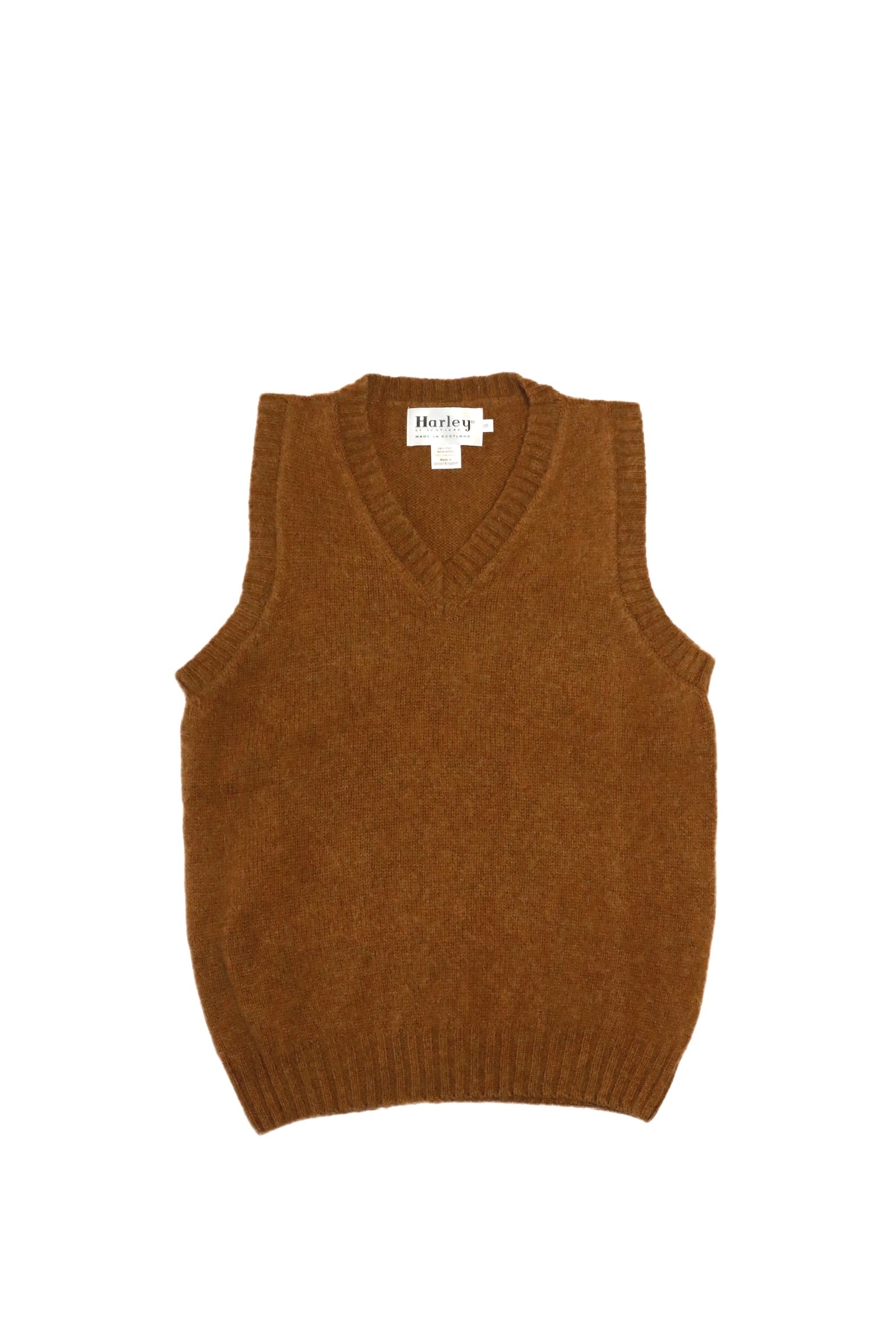 Harley of Scotland - Shaggy Sweater Vest in Walnut