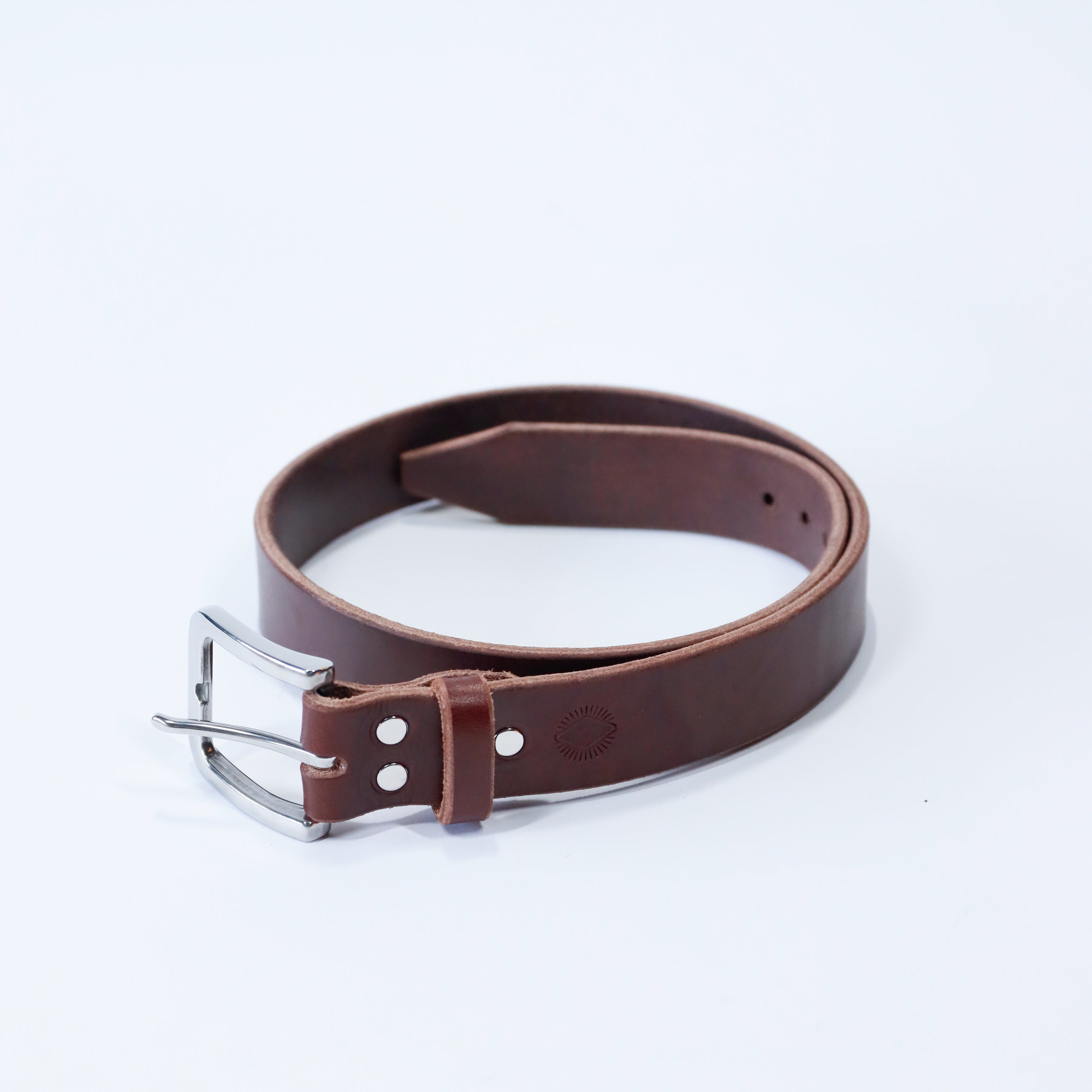 Providence - Casual Leather Belt in Oak Brown