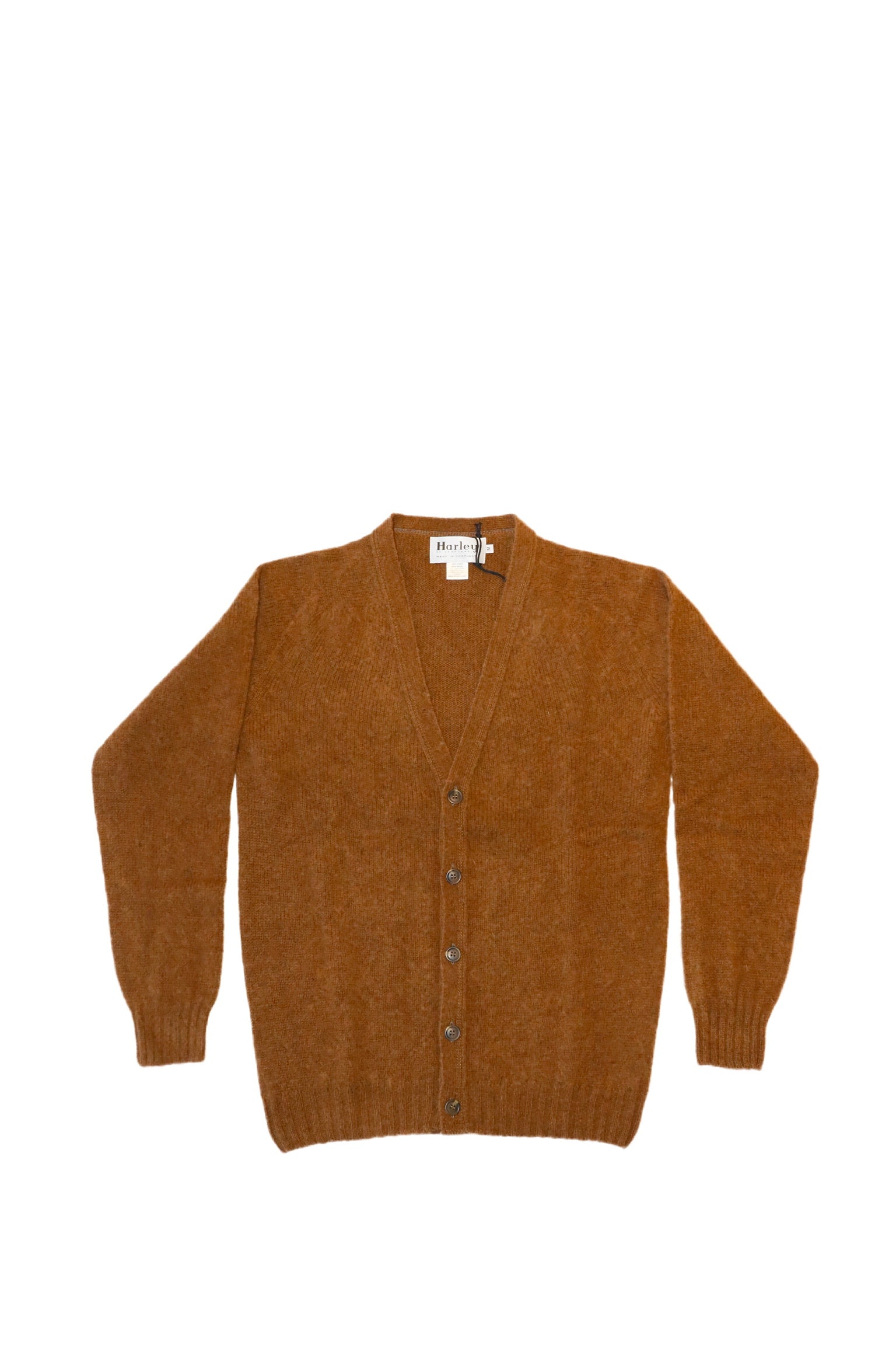 Harley of Scotland - Shaggy Cardigan in Walnut