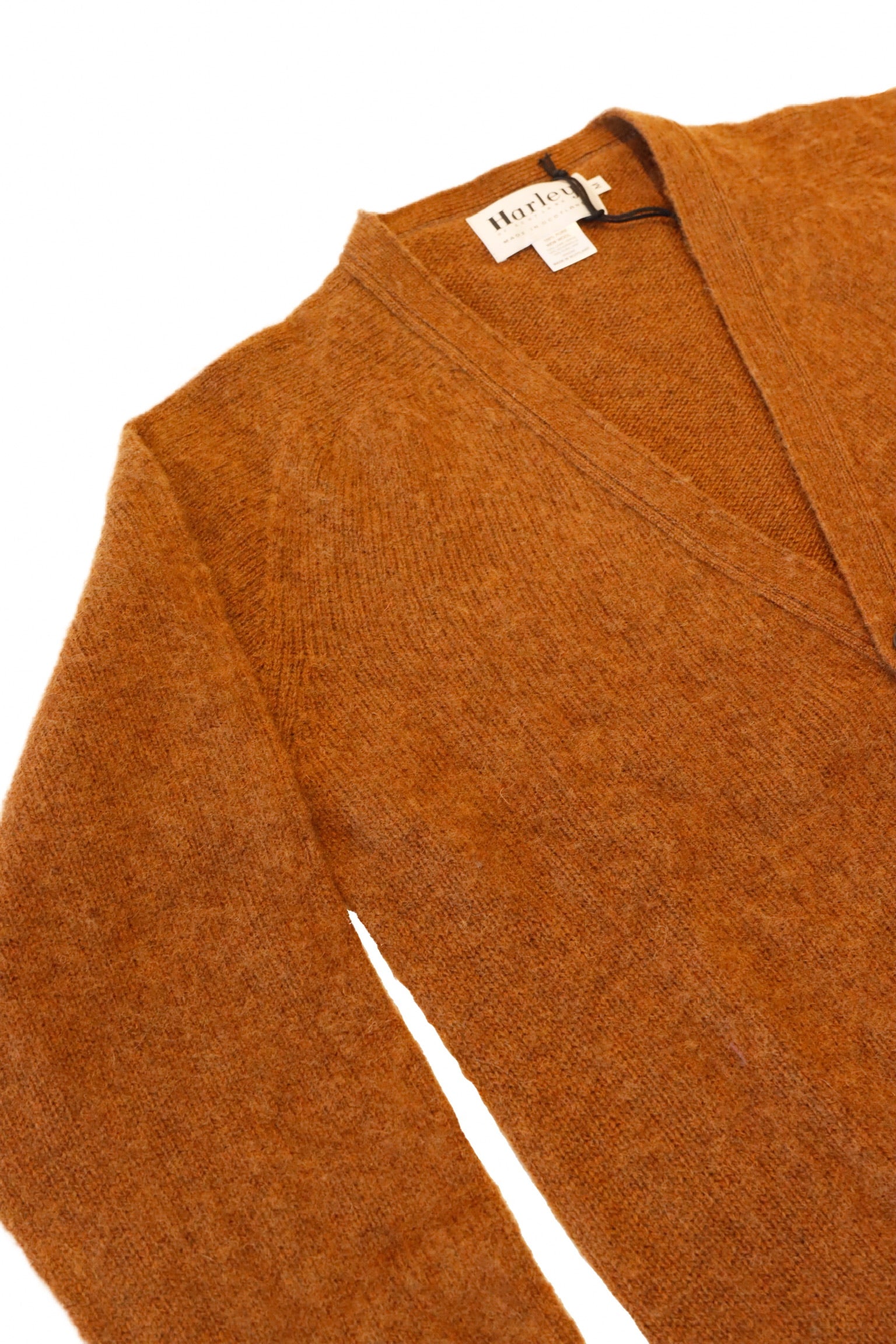 Harley of Scotland - Shaggy Cardigan in Walnut