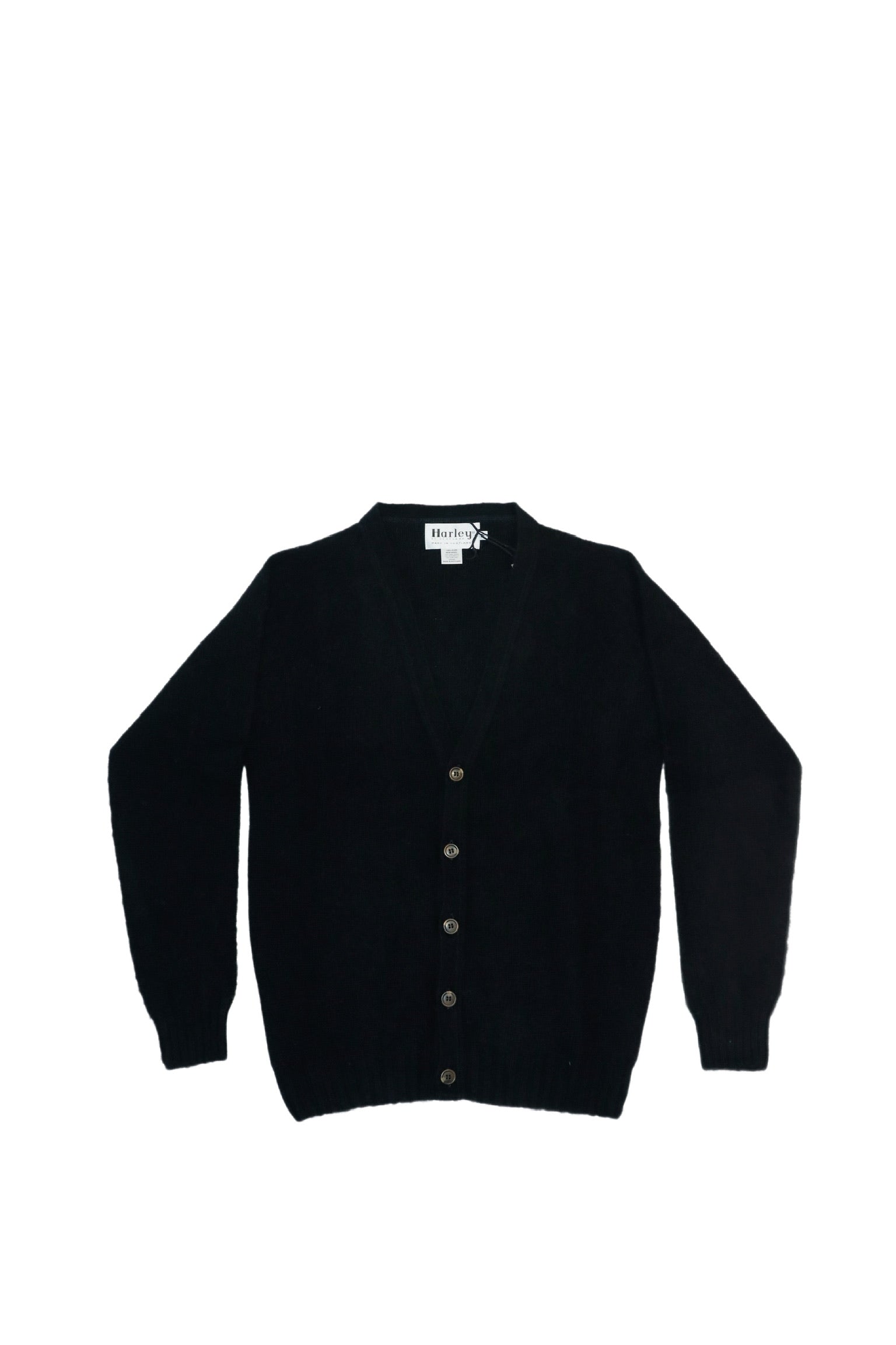 Harley of Scotland - Shaggy Cardigan in Black