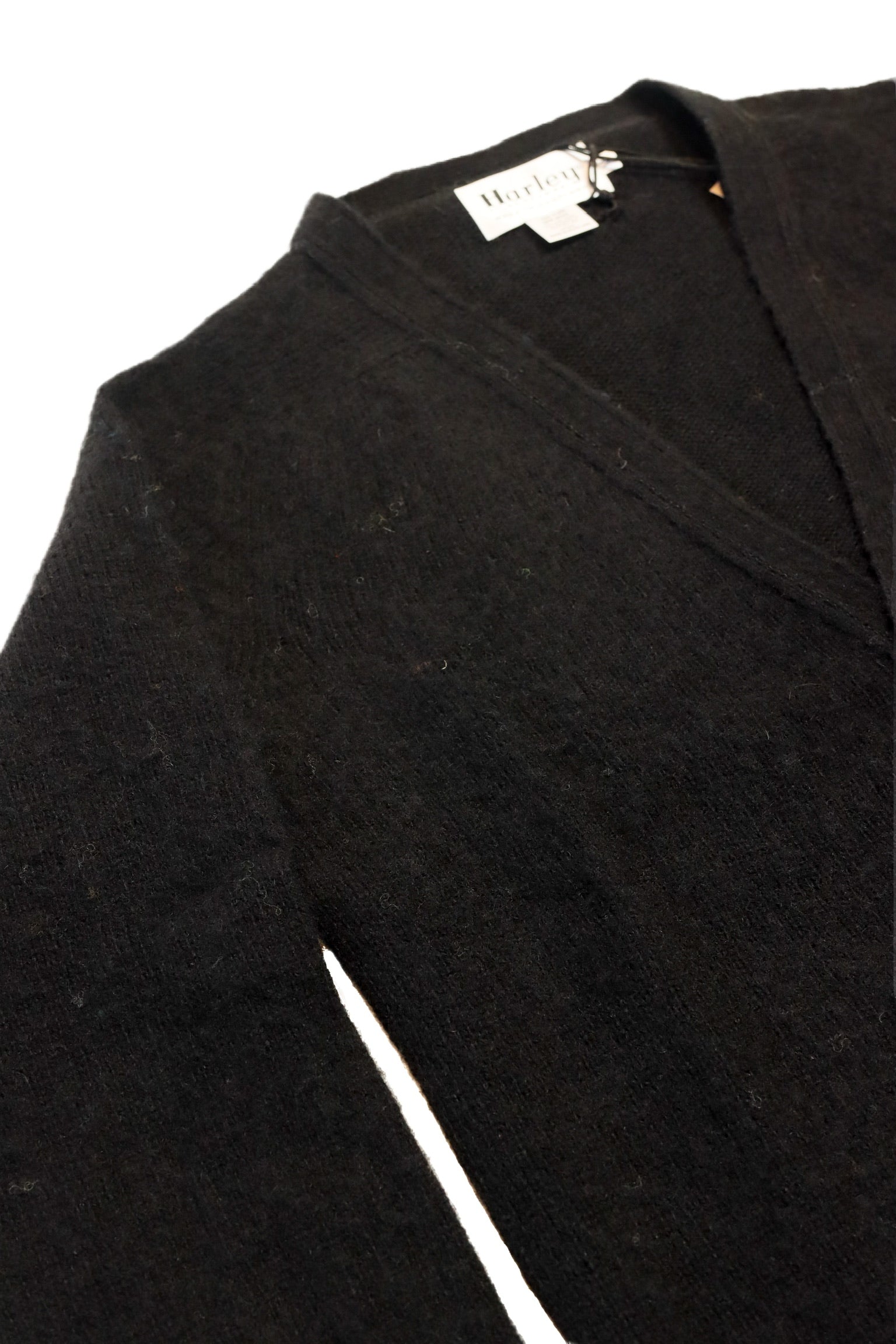 Harley of Scotland - Shaggy Cardigan in Black