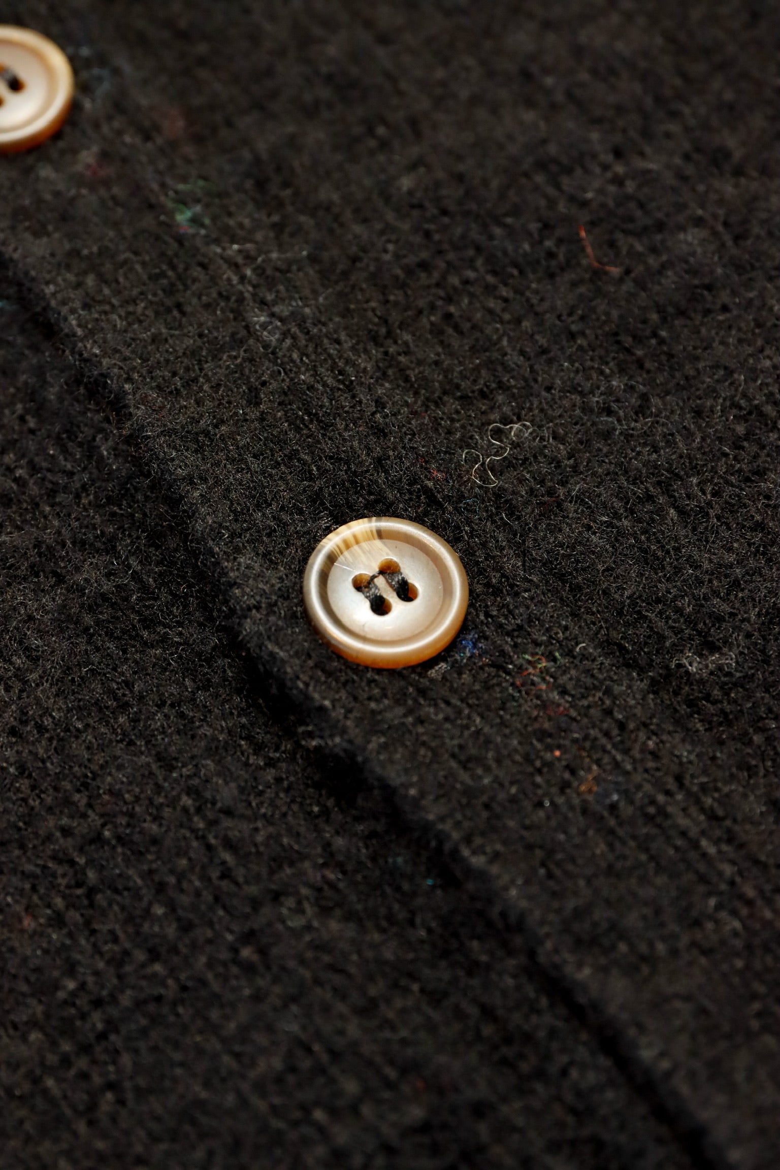 Harley of Scotland - Shaggy Cardigan in Black