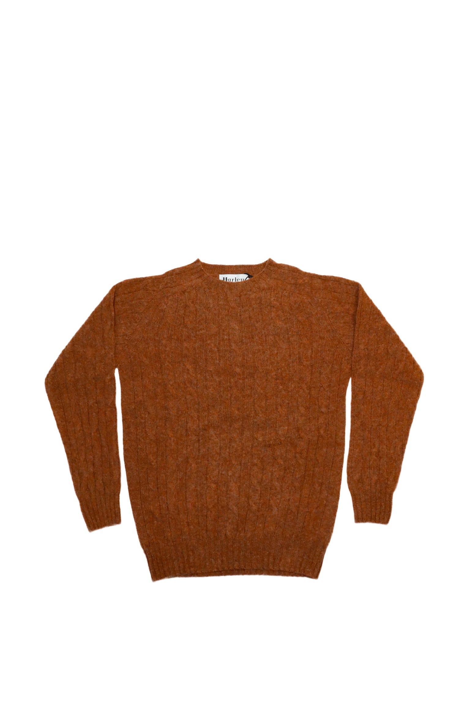 Harley of Scotland - Cable Knit Sweater in Whisky
