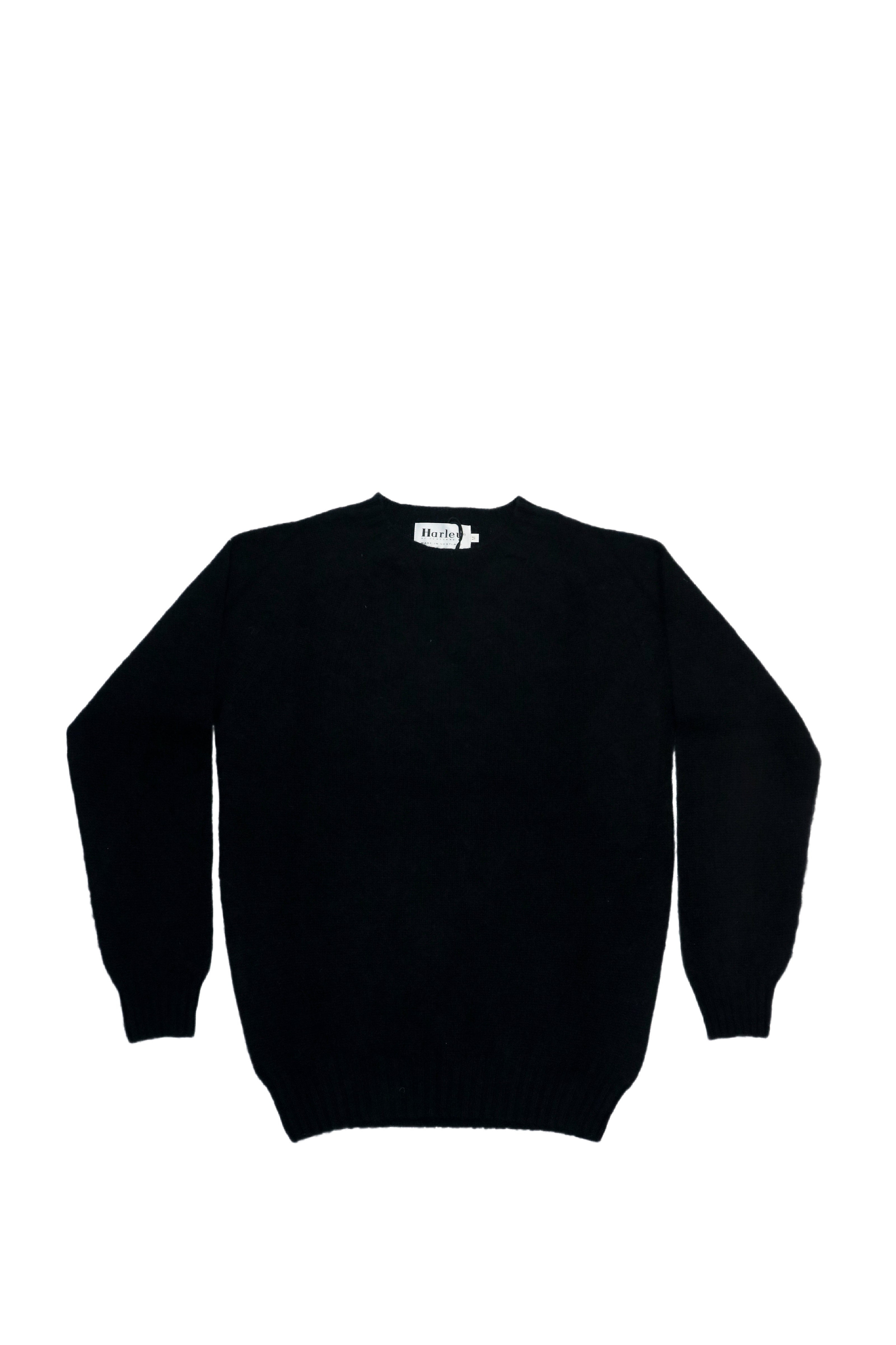 Harley of Scotland - Shaggy Raglan Sweater in Black